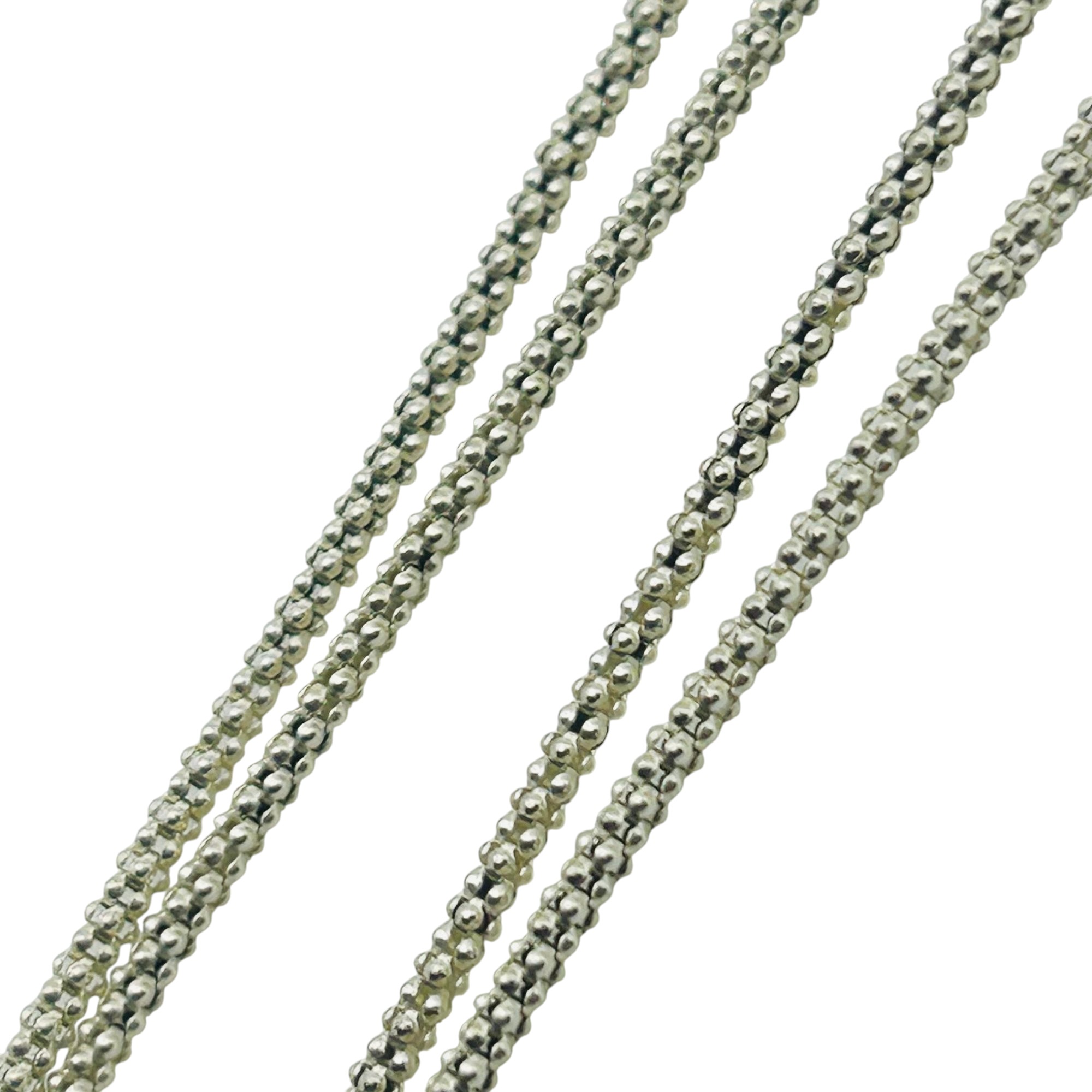 Signed Italy Sterling Popcorn Chain Necklace