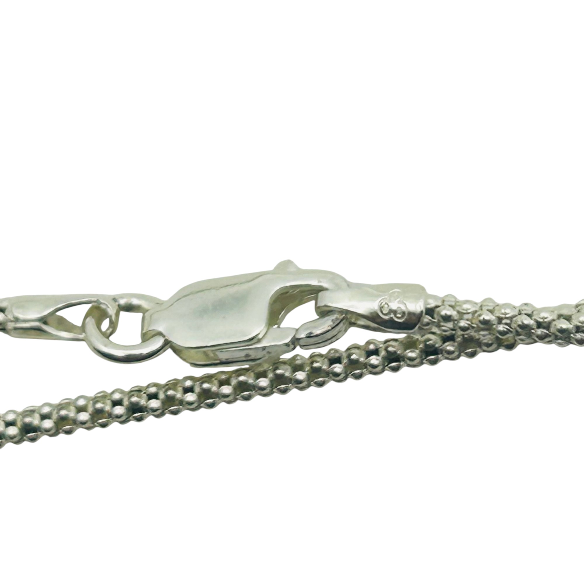 Signed Italy Sterling Popcorn Chain Necklace