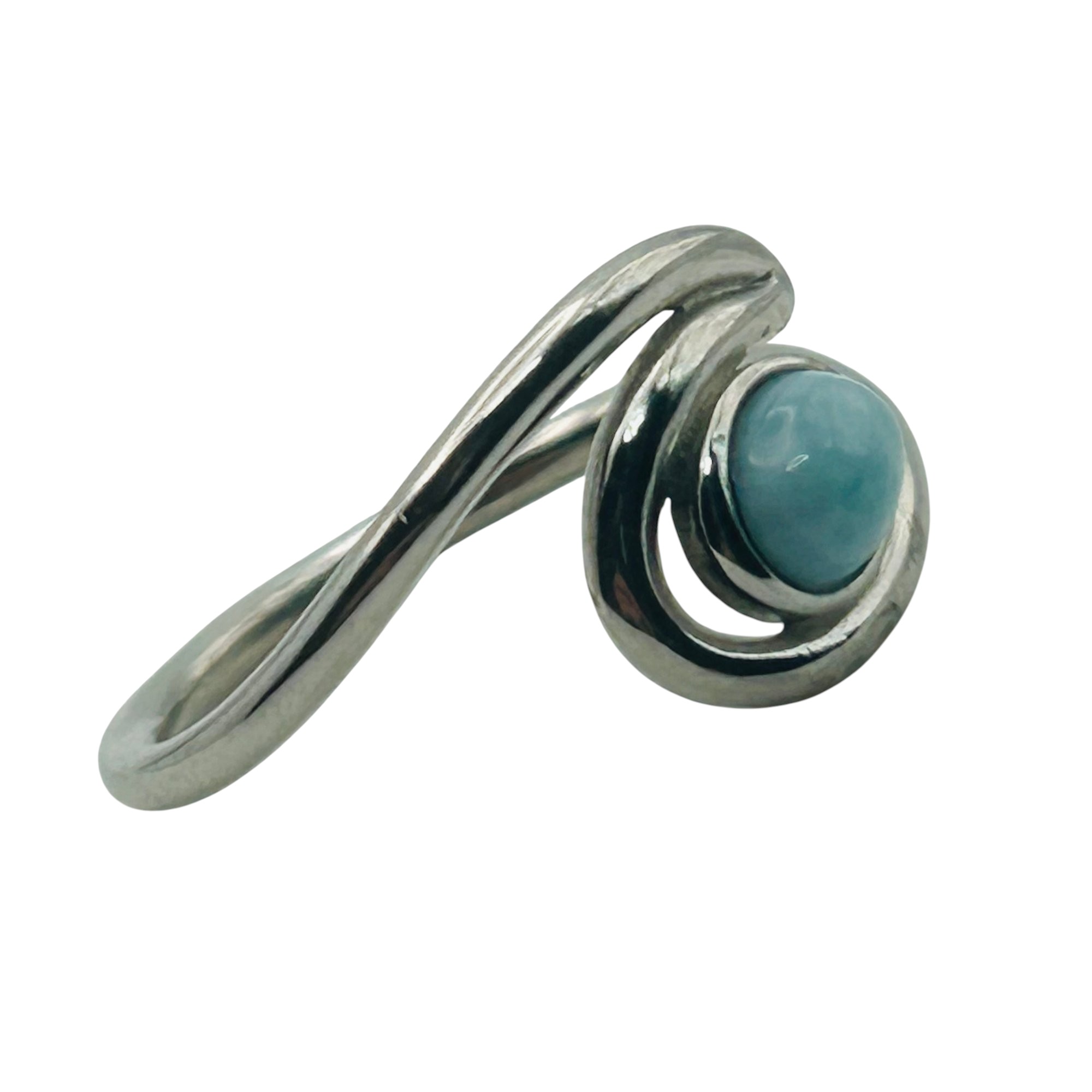 Aloha Sterling Larimar Wave Ring Sz 7