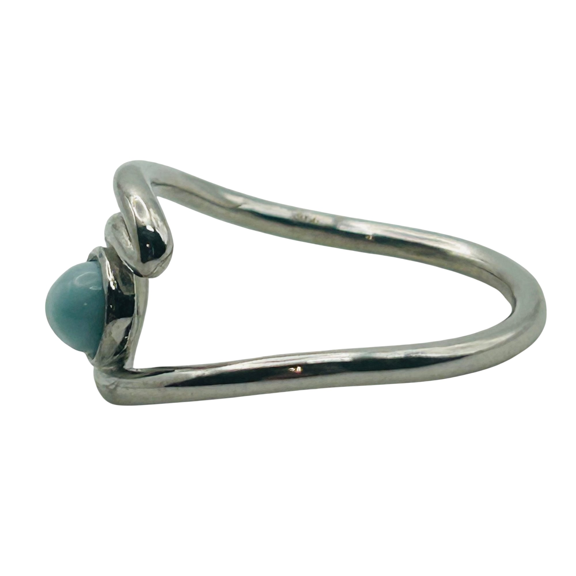 Aloha Sterling Larimar Wave Ring Sz 7