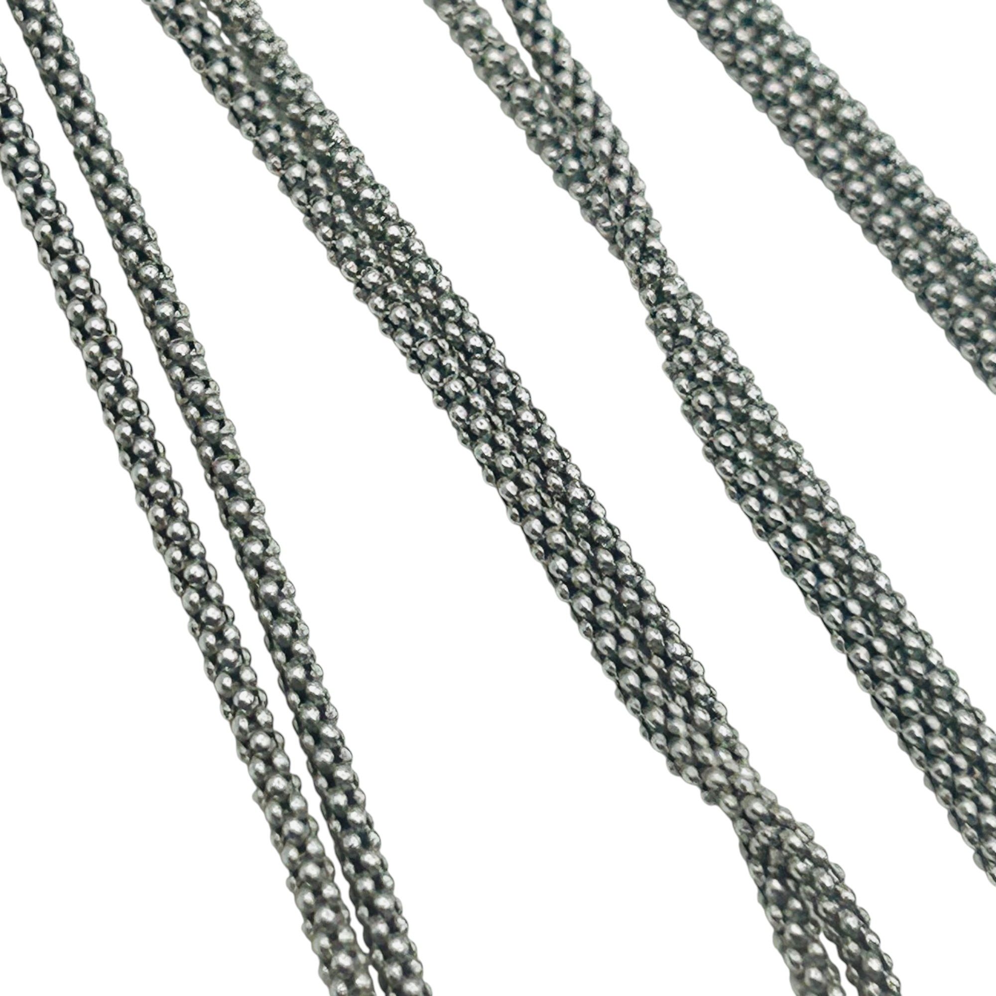 Signed Italy Sterling Popcorn Chain Necklace