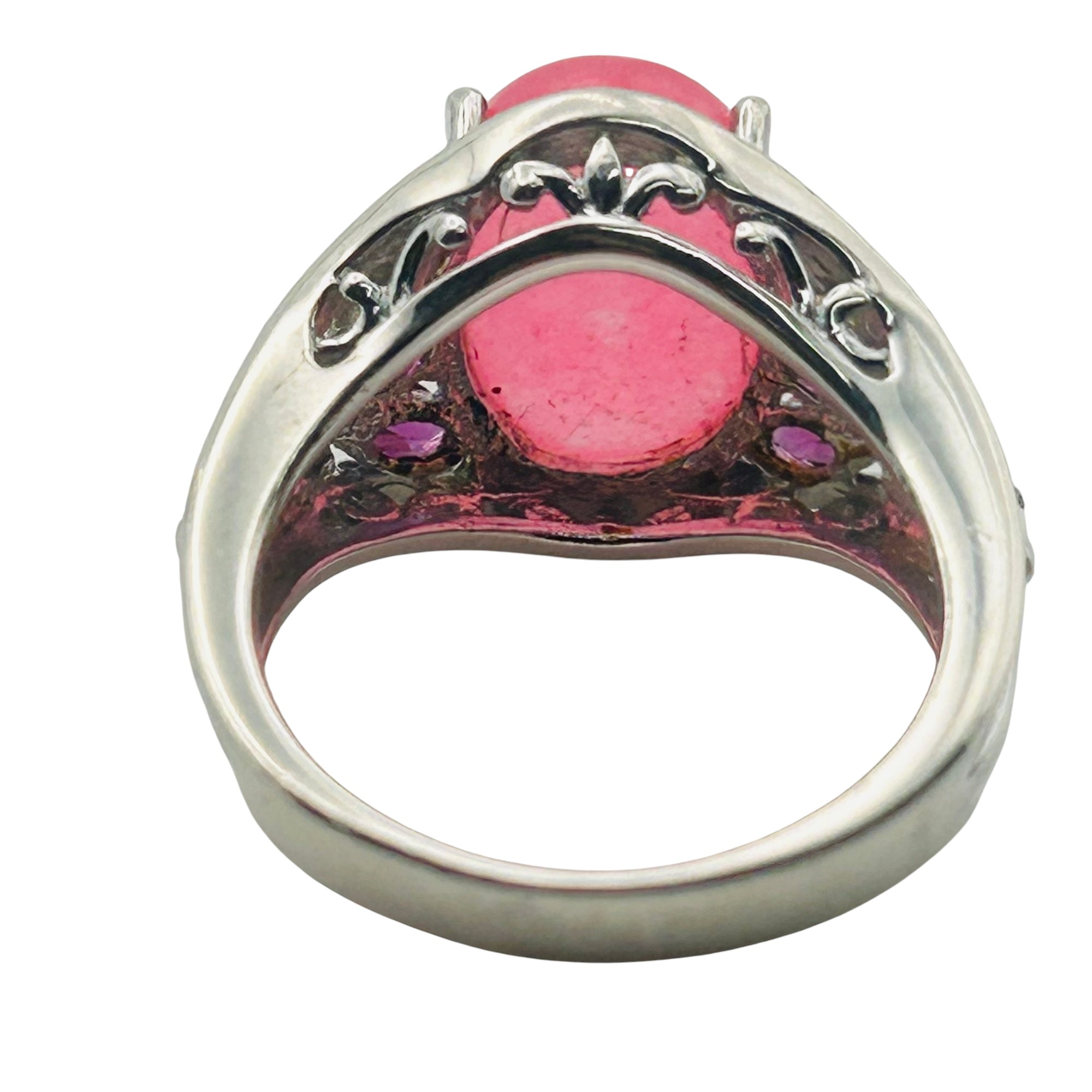 Sterling Pink Gem Amethyst Ring Sz 7