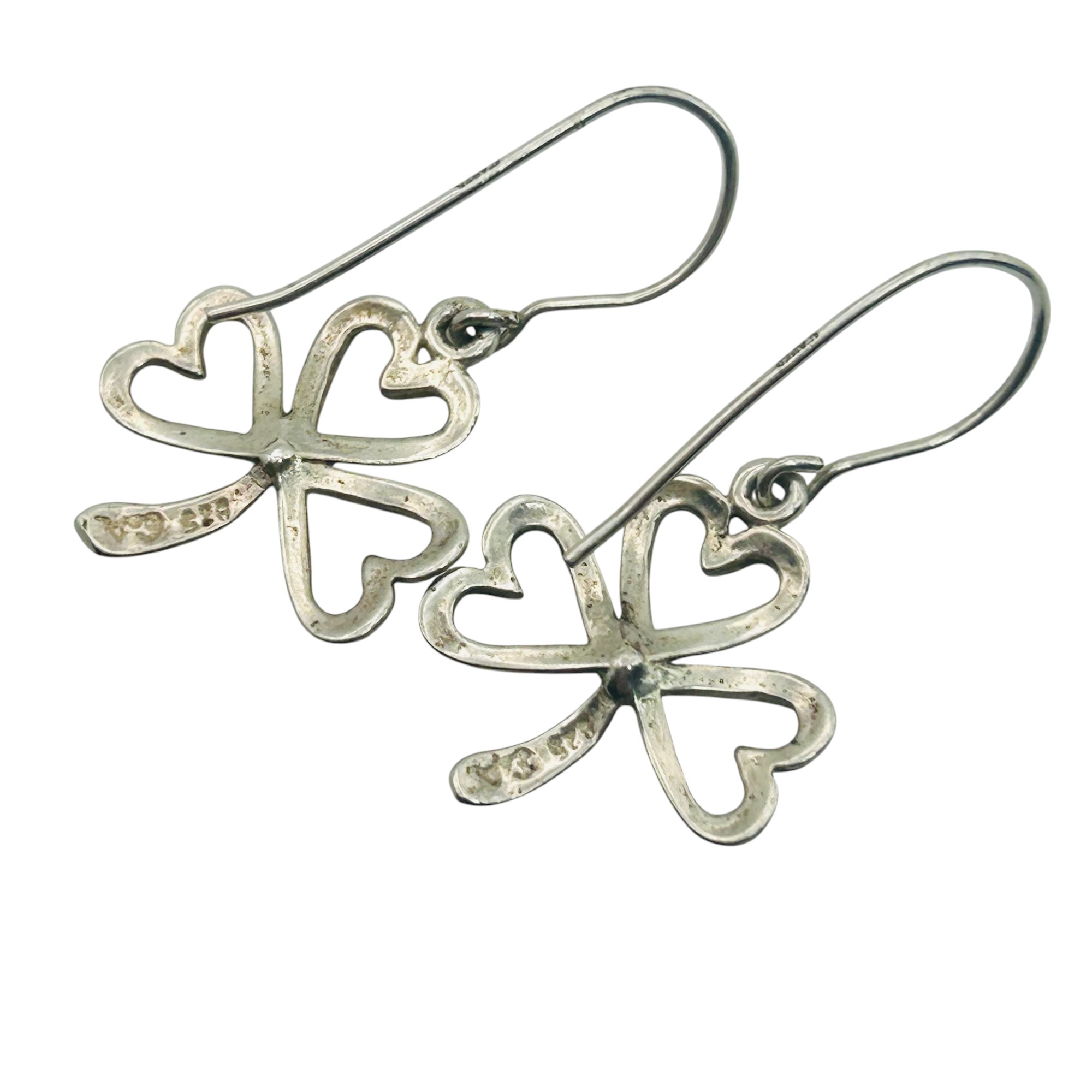 Sterling Emerald Clover Earrings