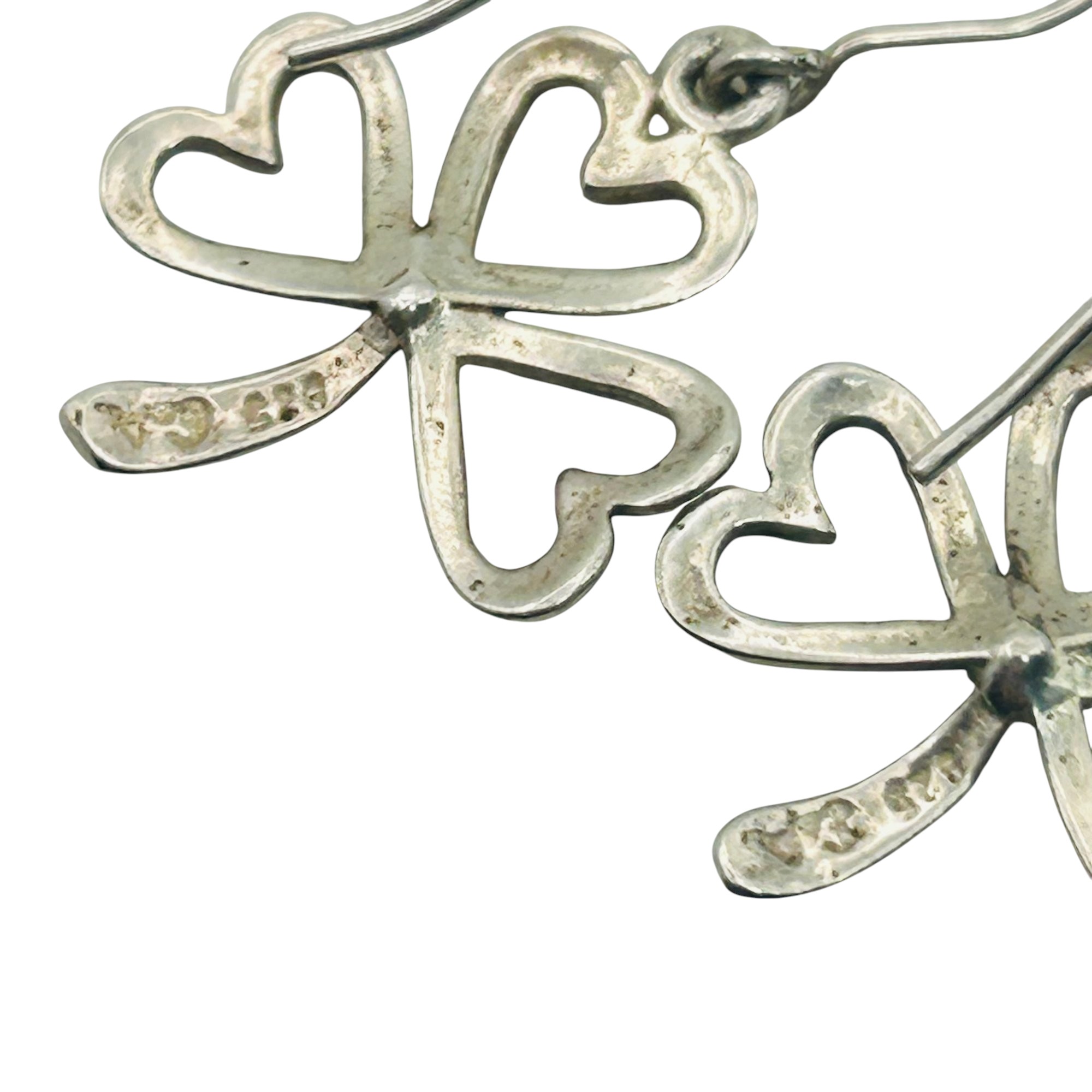 Sterling Emerald Clover Earrings