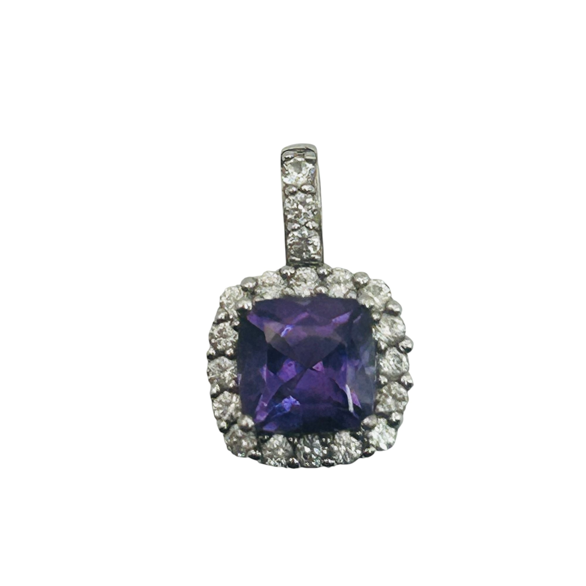 Sterling Amethyst Topaz Halo Set Pendant