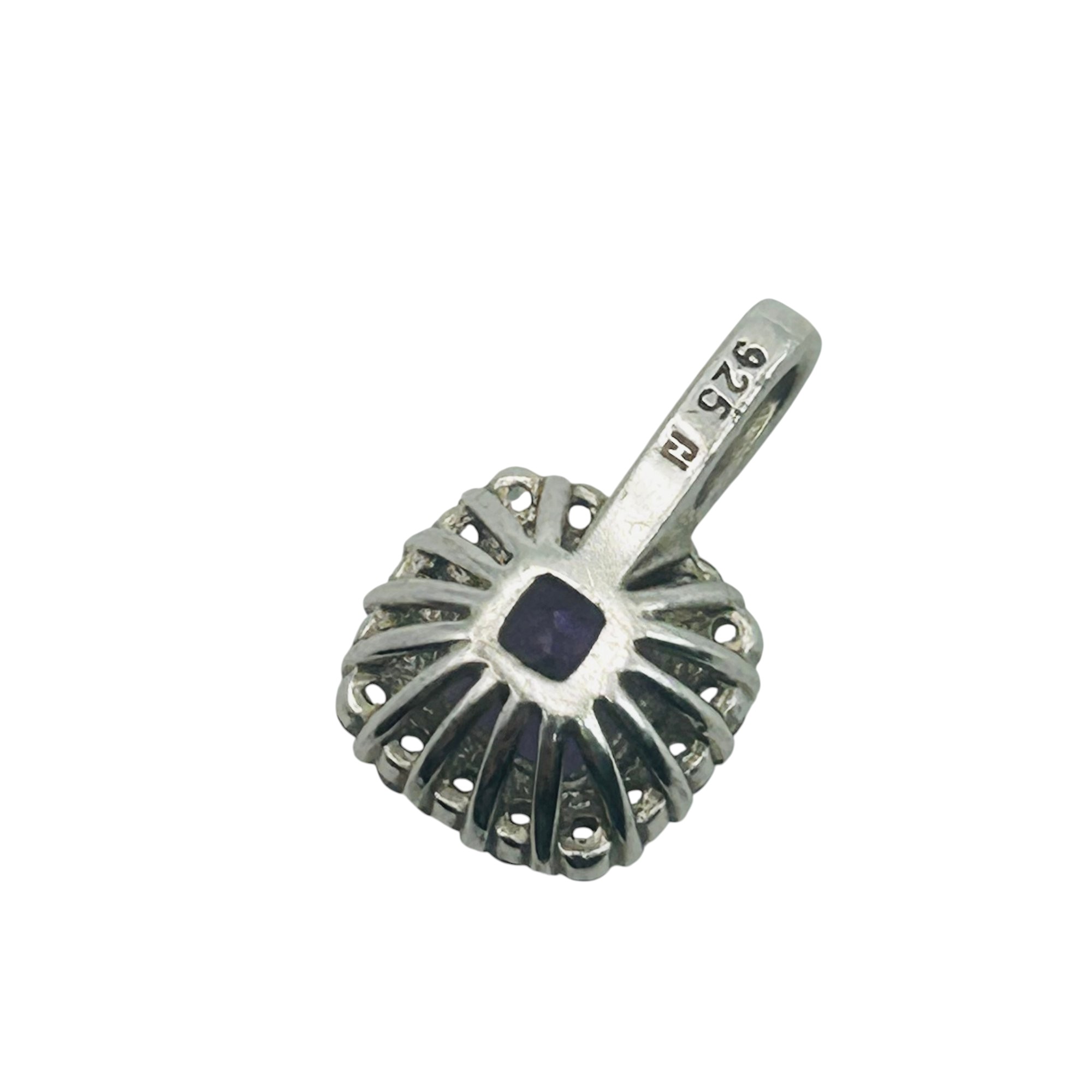 Sterling Amethyst Topaz Halo Set Pendant