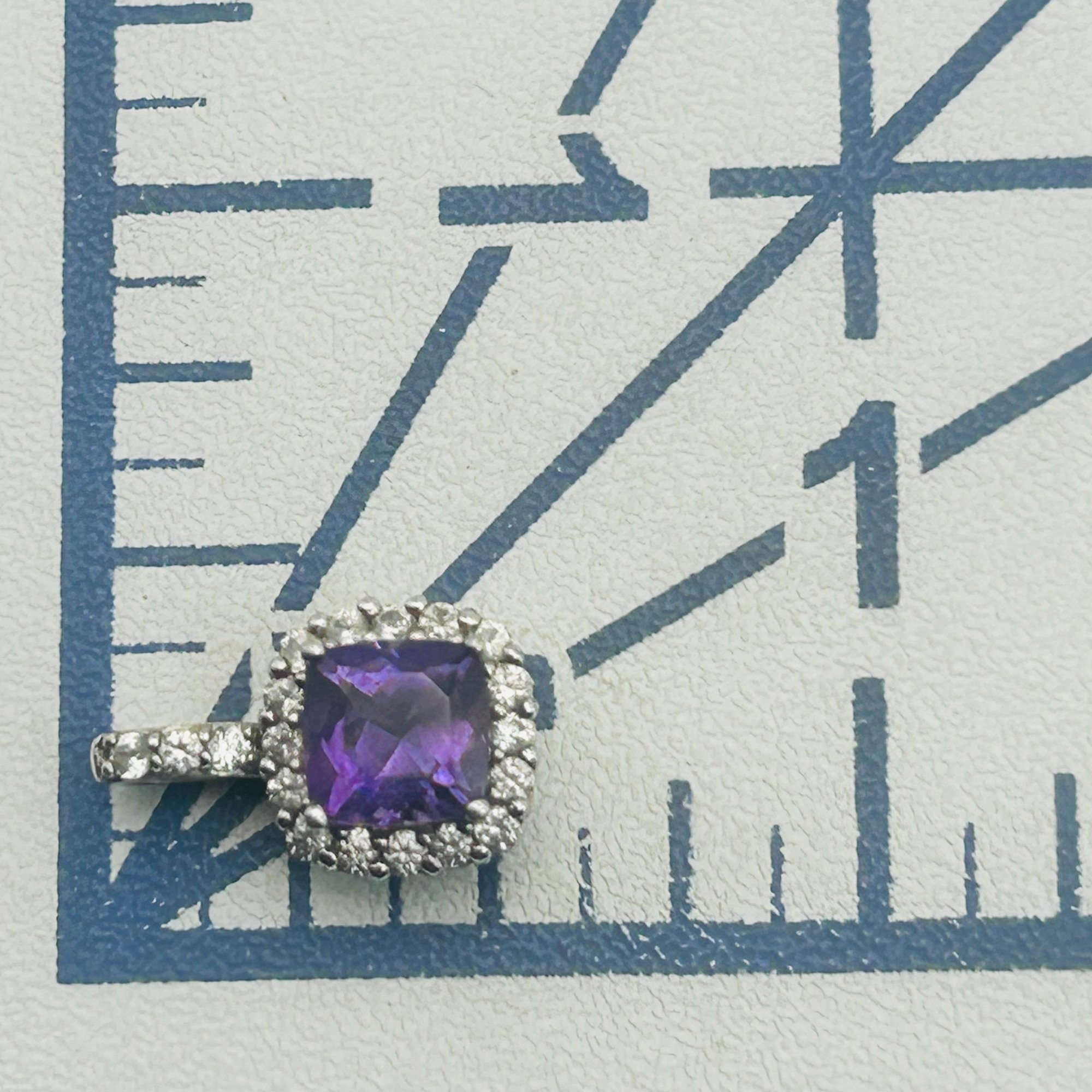 Sterling Amethyst Topaz Halo Set Pendant