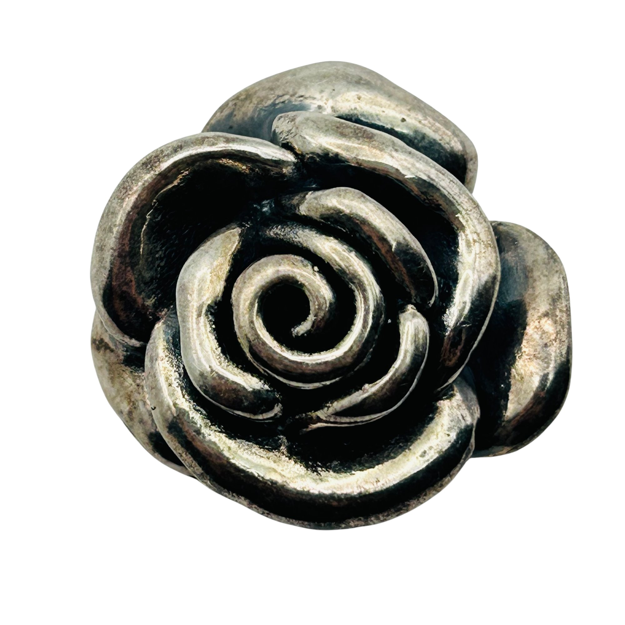 Sterling Rose Puffy Pendant