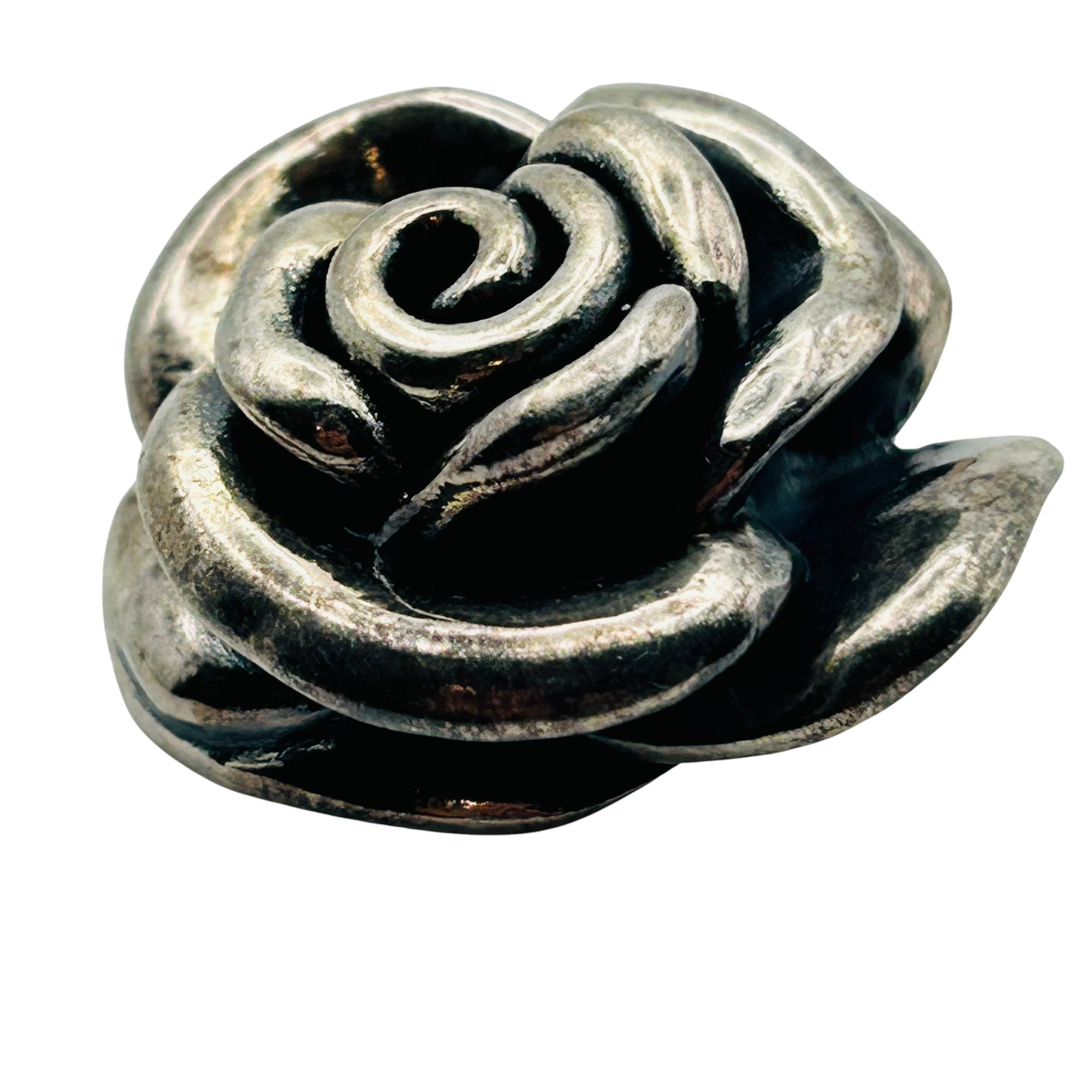 Sterling Rose Puffy Pendant