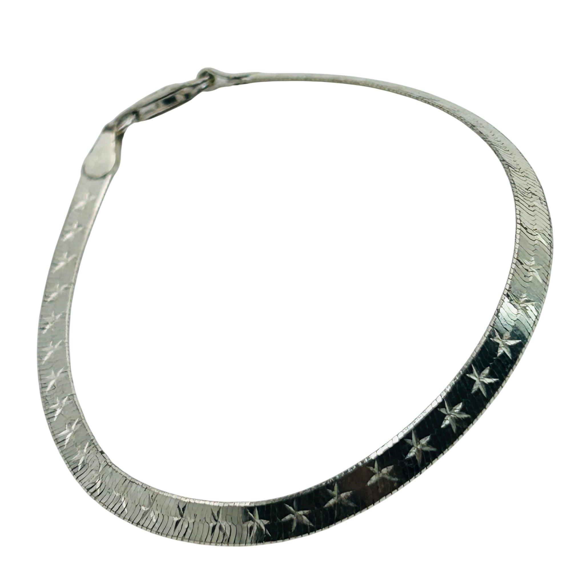 Signed Italy Sterling Flat Snake Chain Bracelet