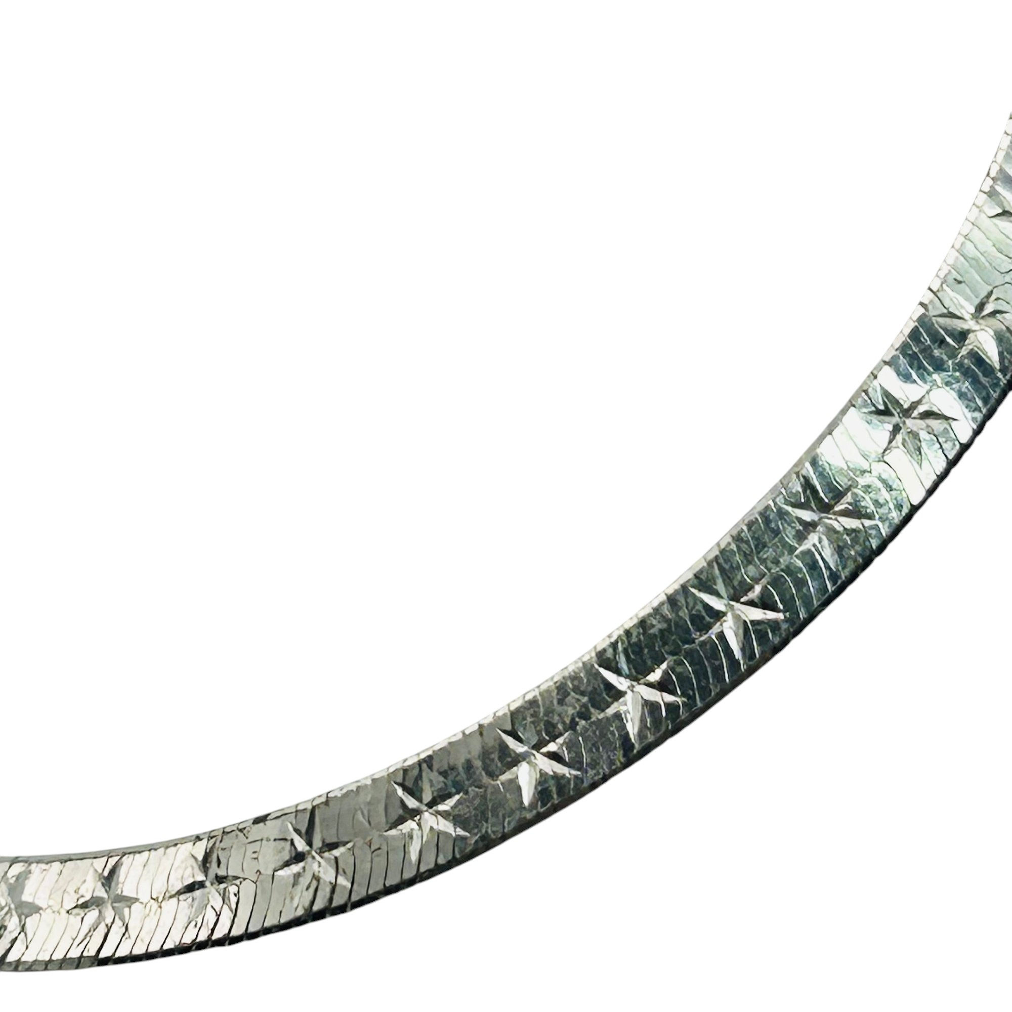 Signed Italy Sterling Flat Snake Chain Bracelet