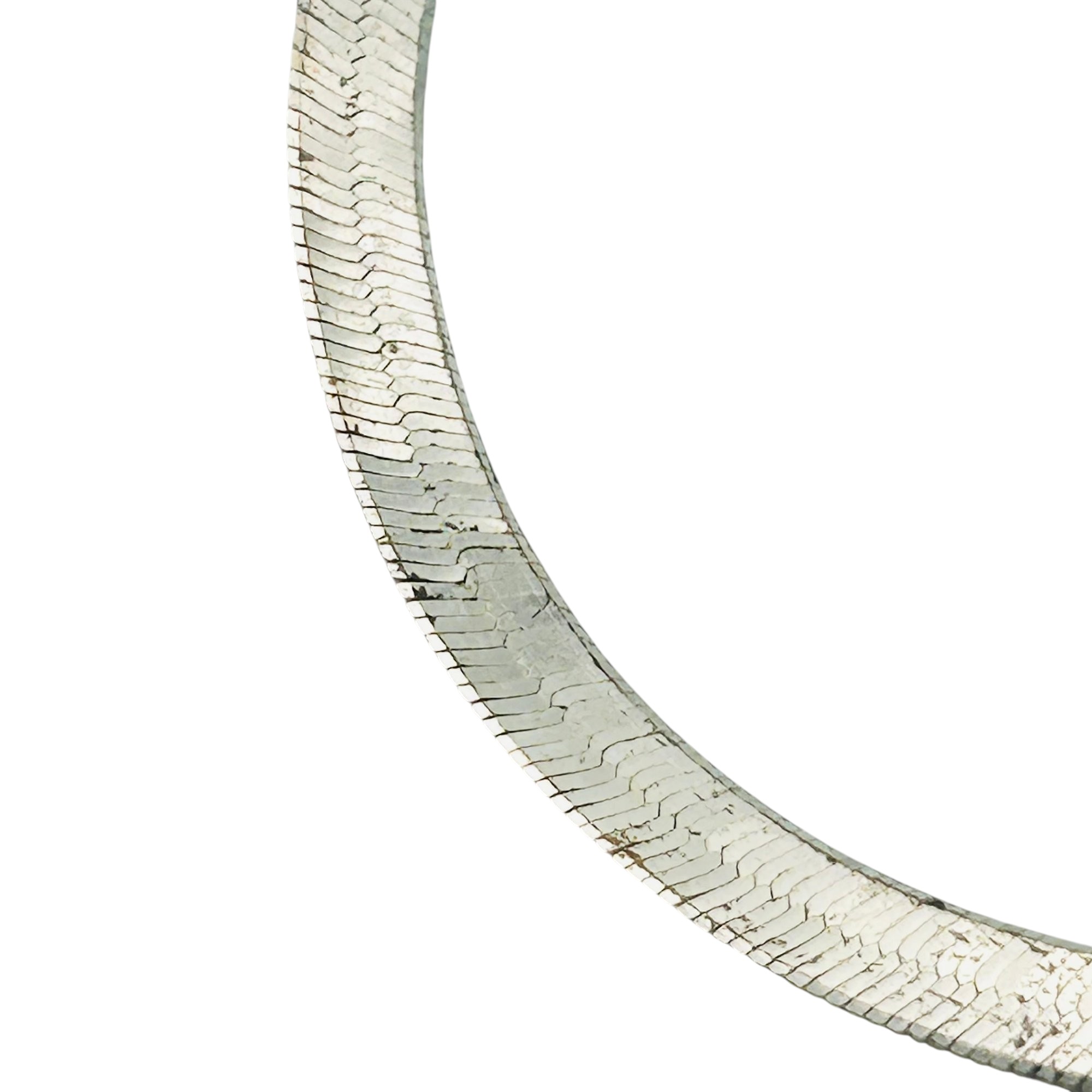 Signed Italy Sterling Flat Snake Chain Bracelet