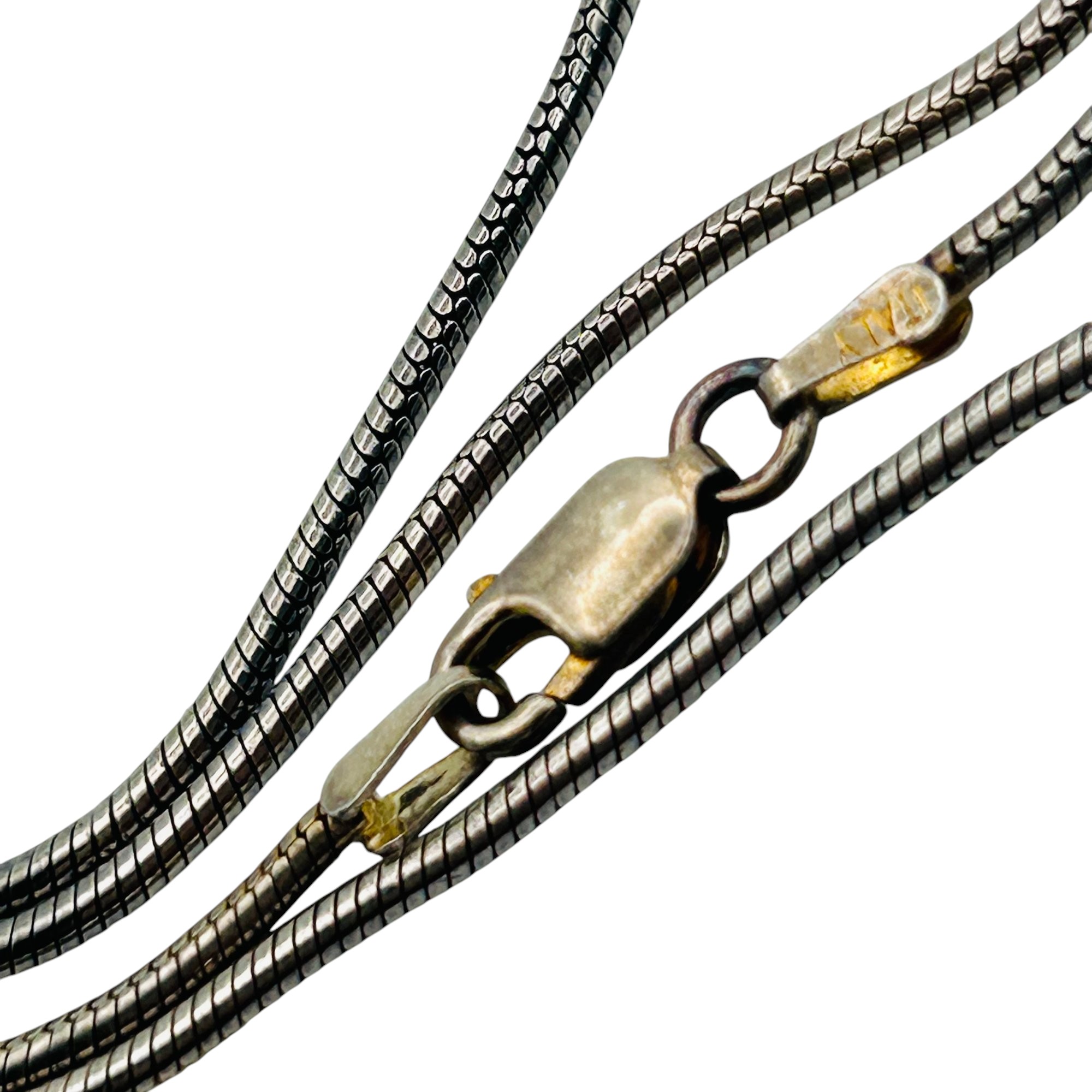 Signed Italy Sterling Round Snake Chain Necklace