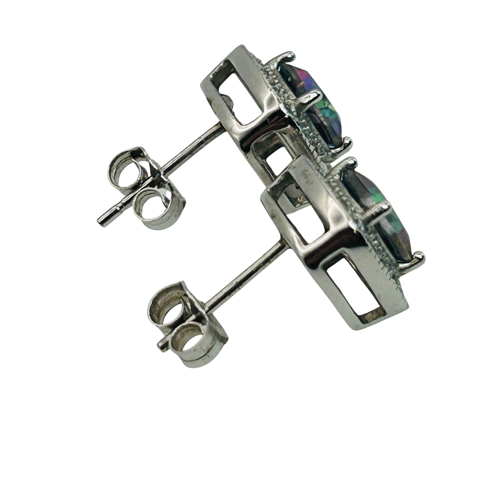 Signed Sterling Mystic Topaz Earrings