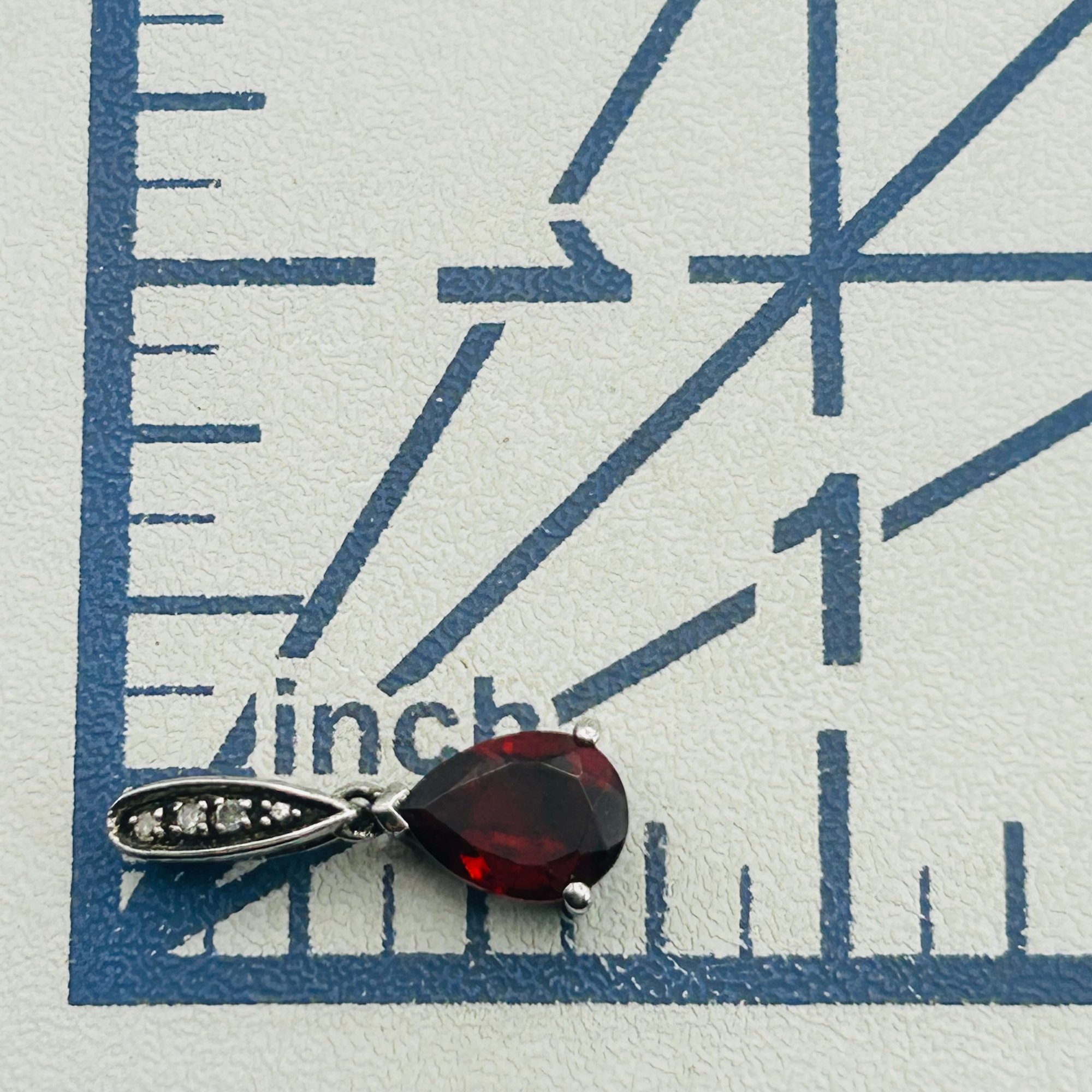 Sterling Garnet Diamond Pendant