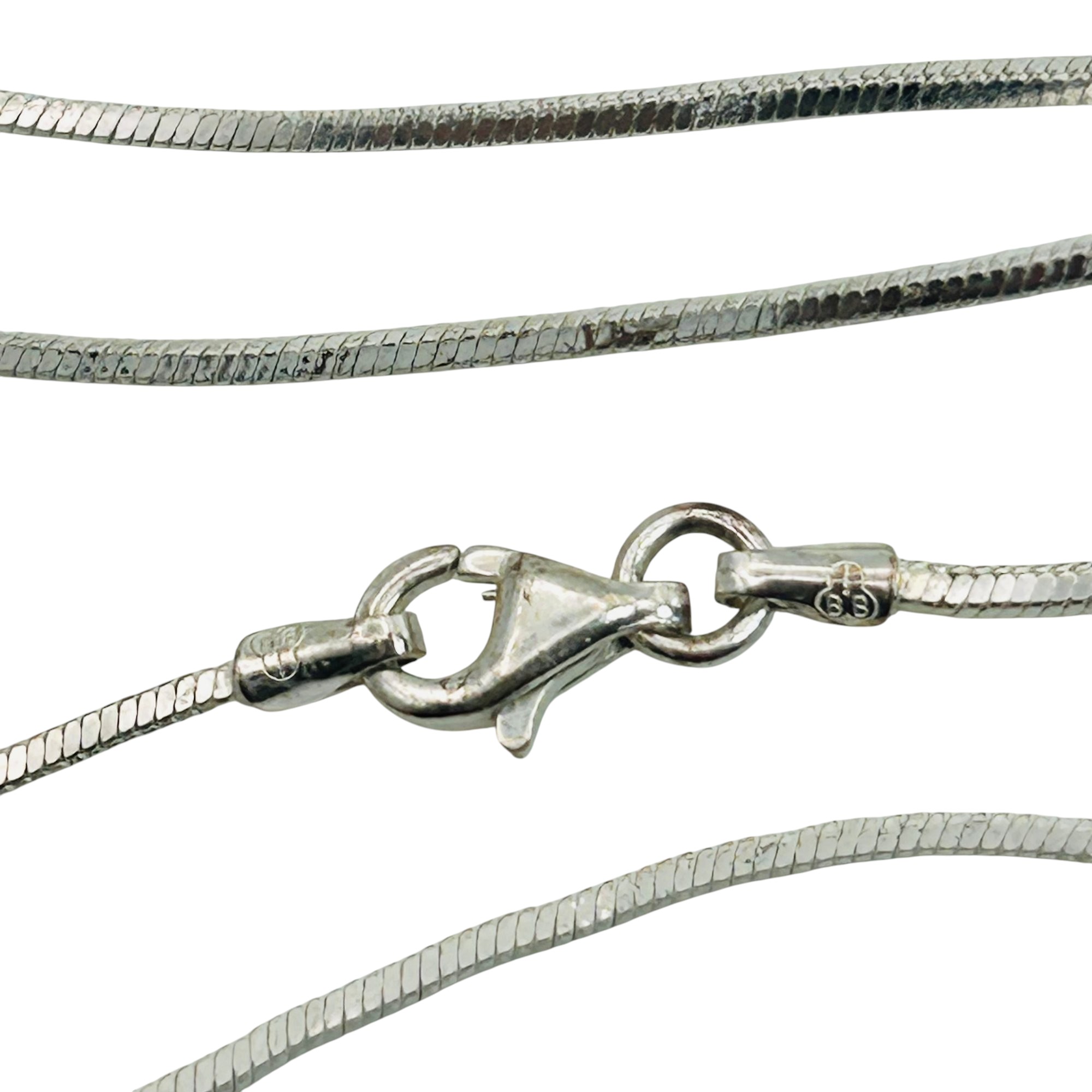 Signed Italy Sterling Round Snake Chain Necklace