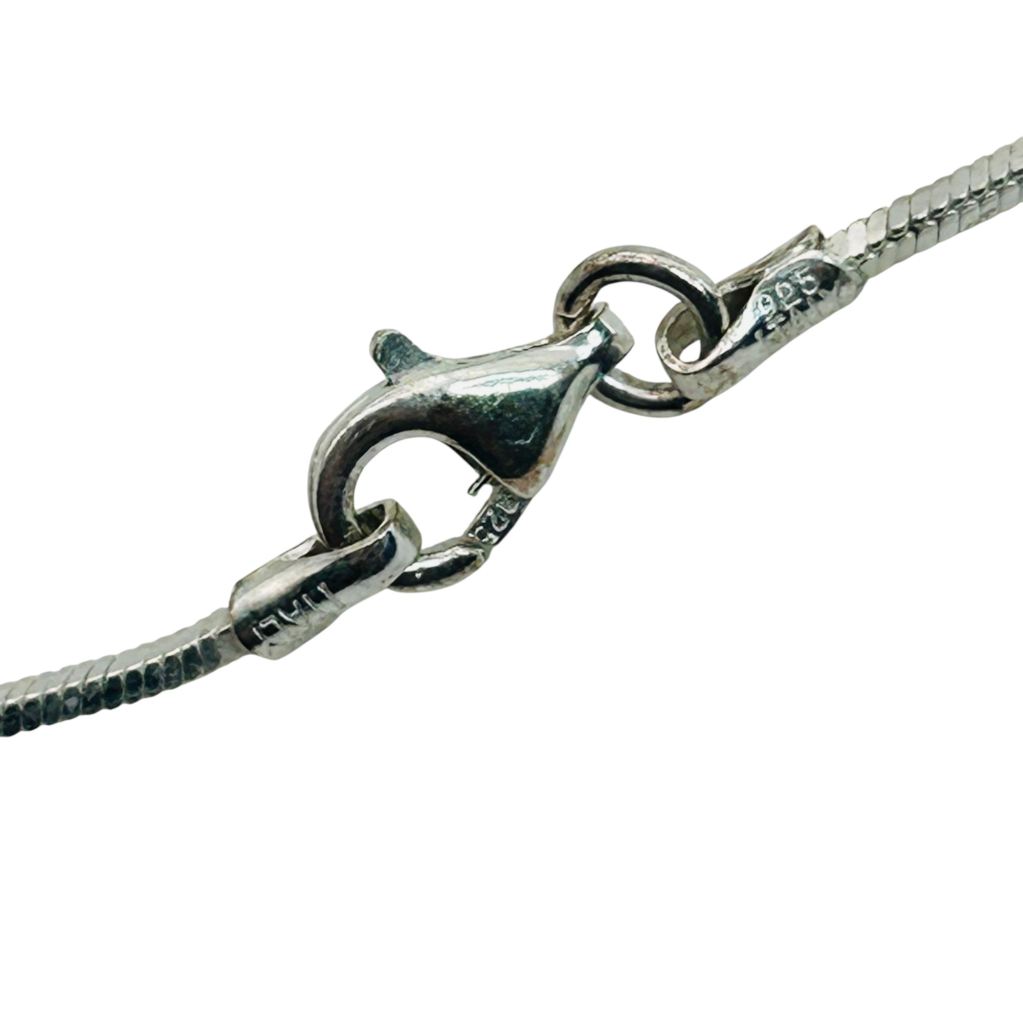 Signed Italy Sterling Round Snake Chain Necklace