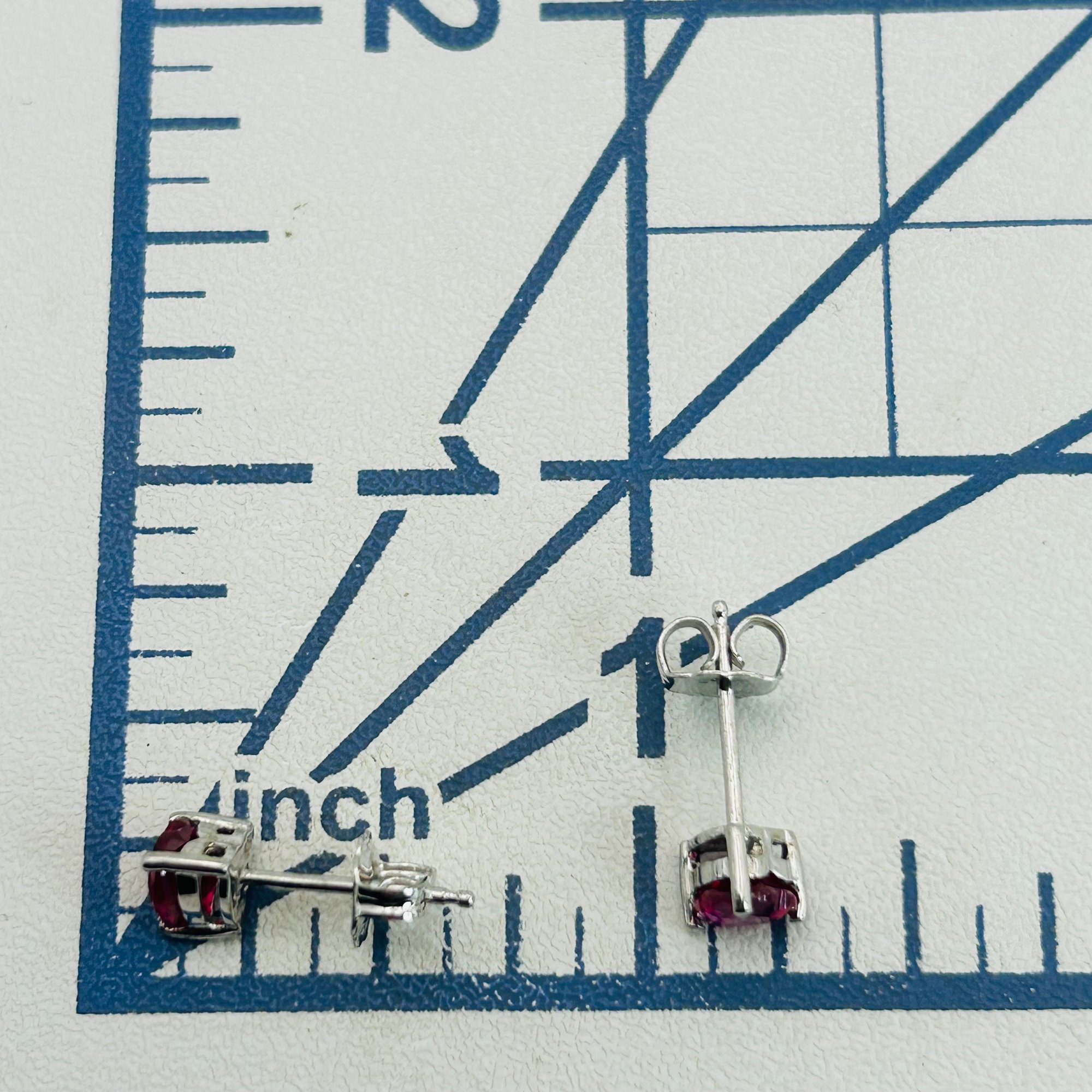 Sterling Ruby Heart Earrings