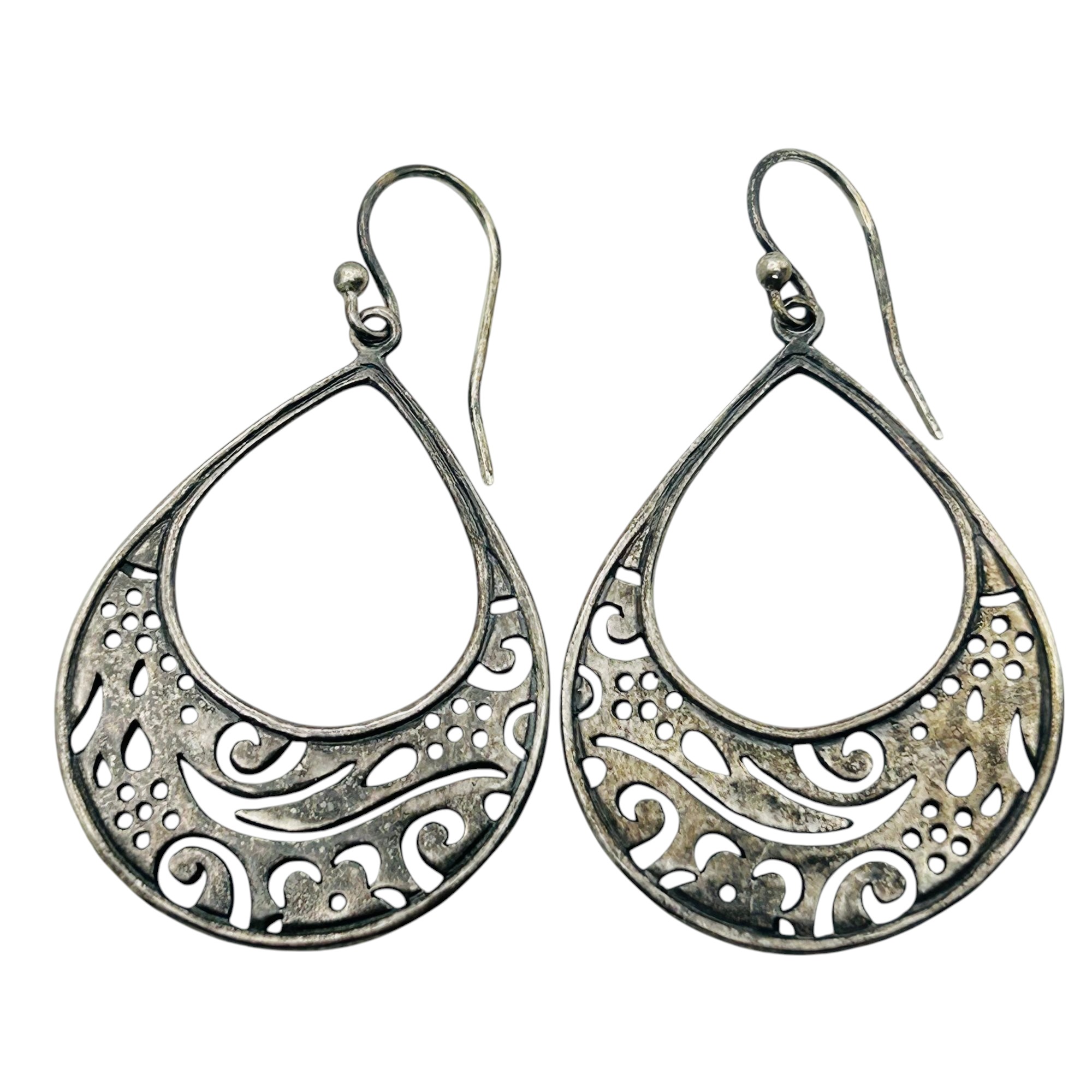 Silpada Indonesia Sterling Dangle Cut Out Earrings