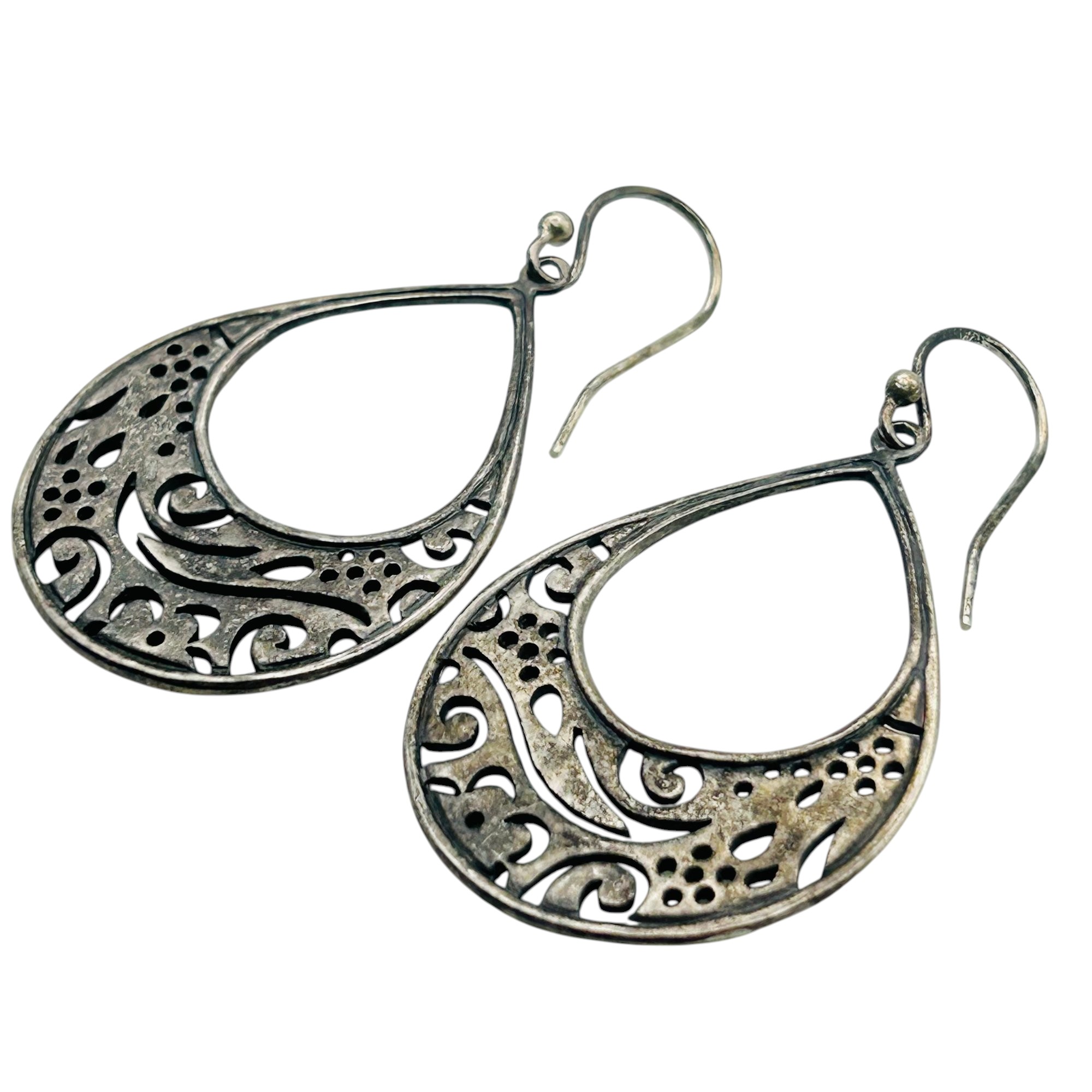 Silpada Indonesia Sterling Dangle Cut Out Earrings