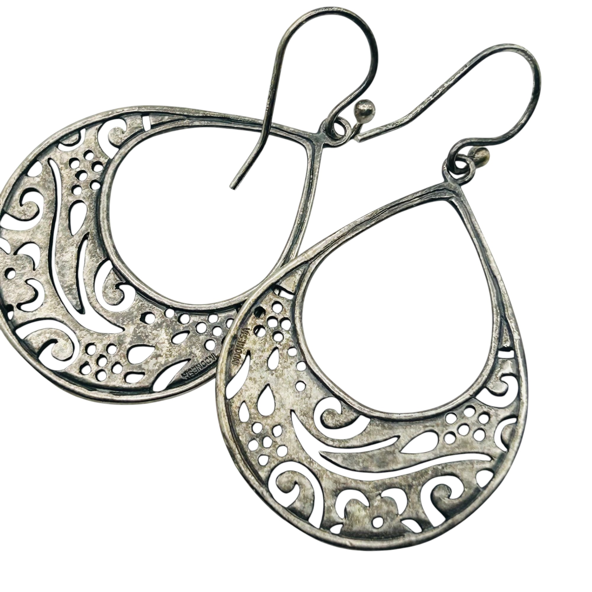 Silpada Indonesia Sterling Dangle Cut Out Earrings