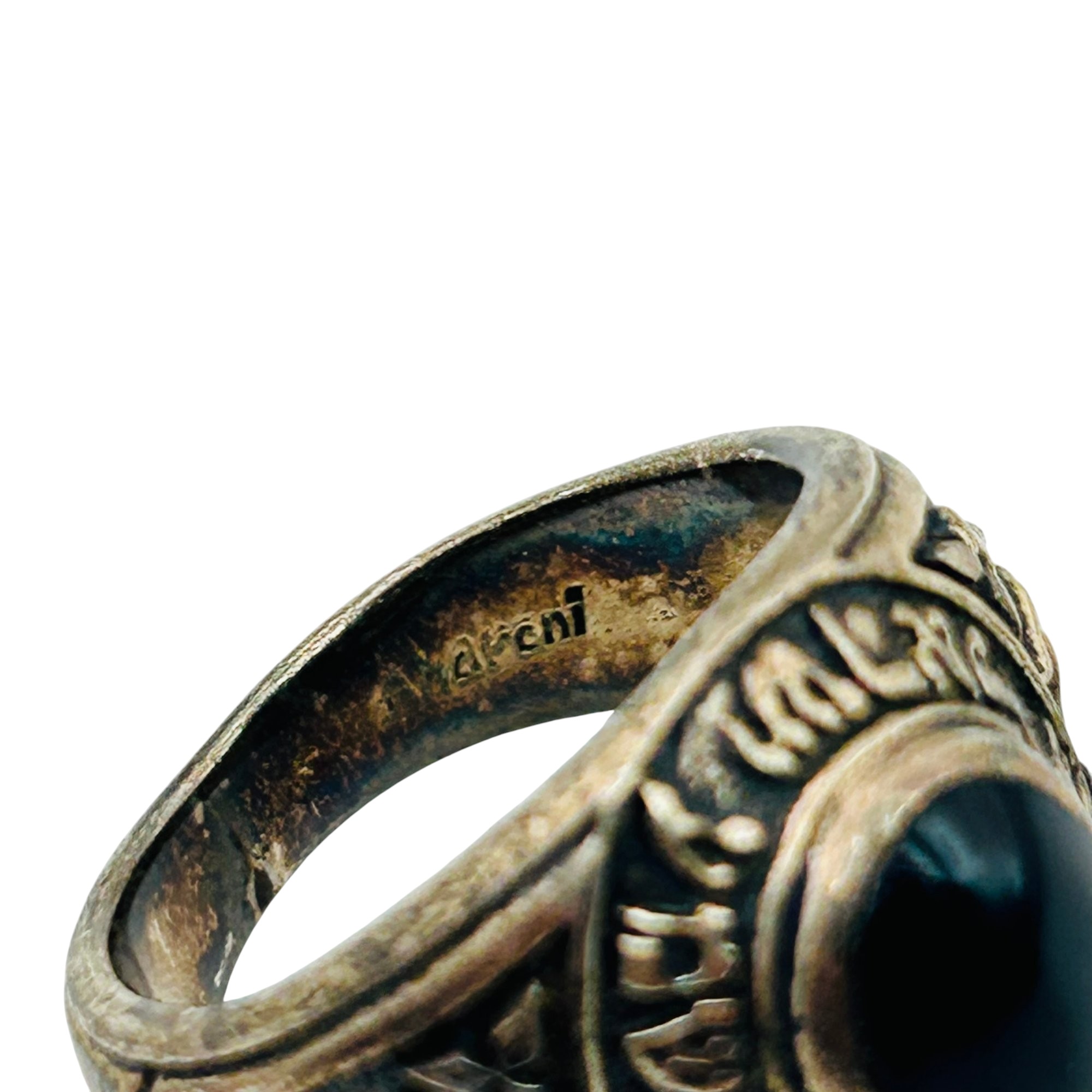 Aharoni Sterling Hebrew Prayer Ring Sz 6.5