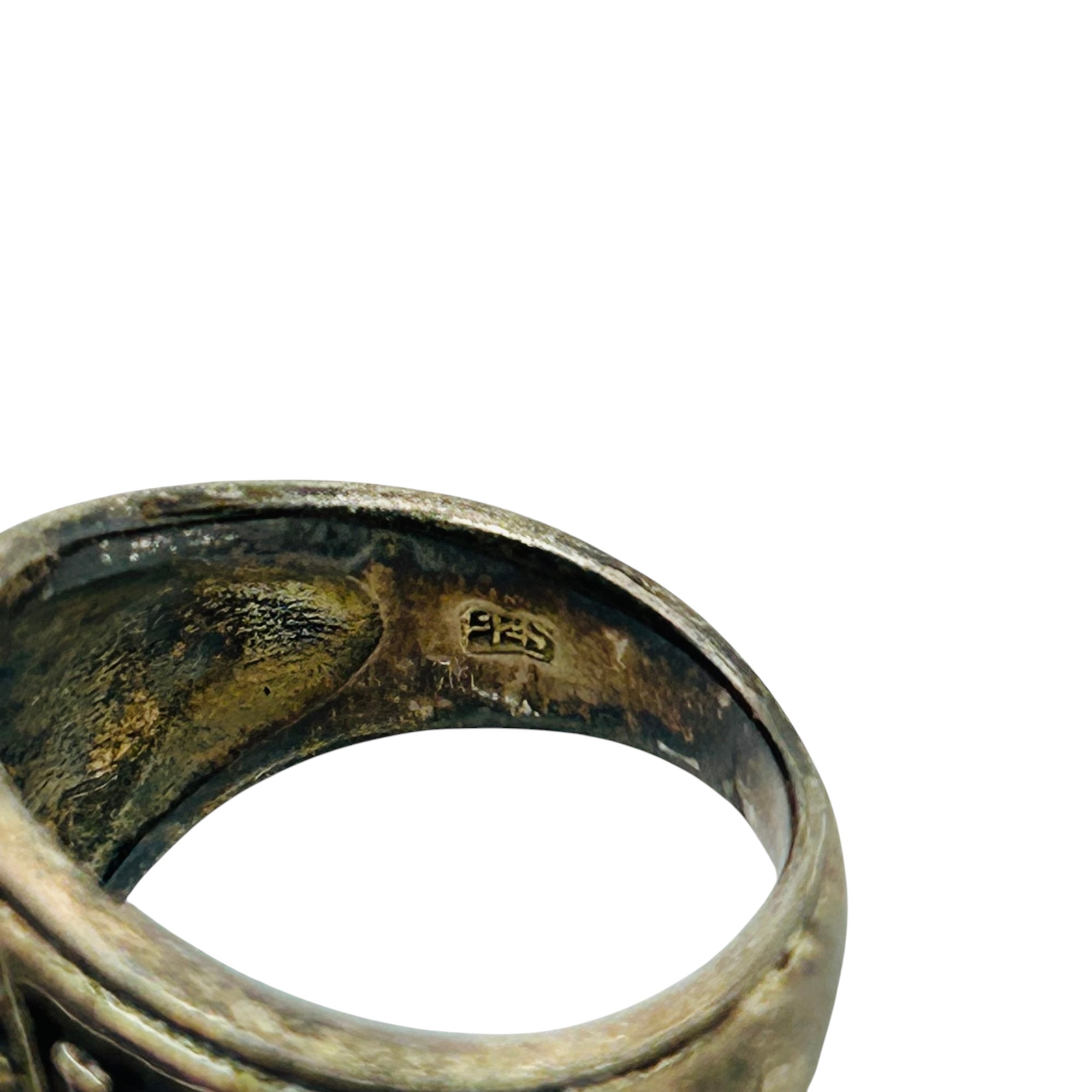 Aharoni Sterling Hebrew Prayer Ring Sz 6.5