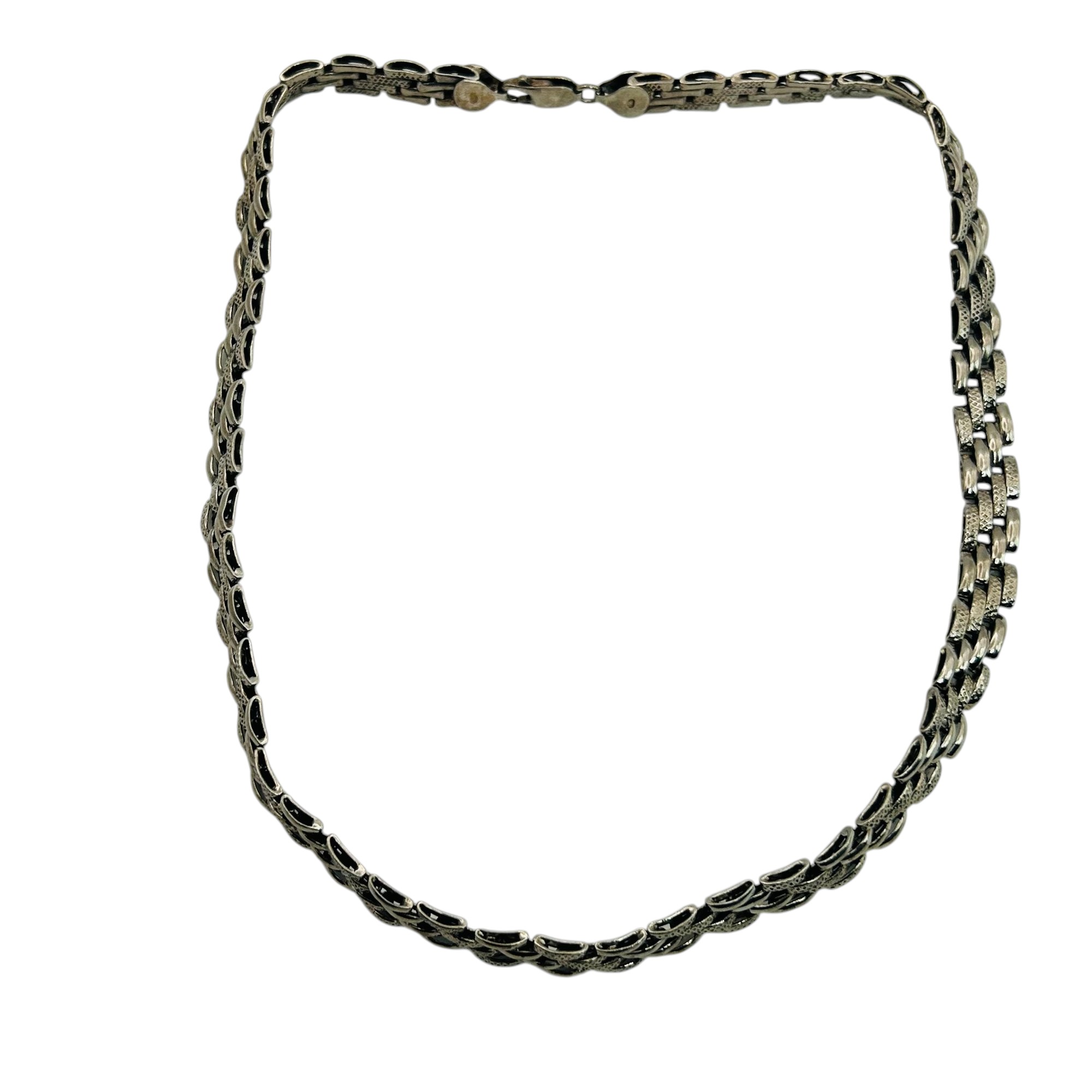 Italy Sterling Panther Link Necklace