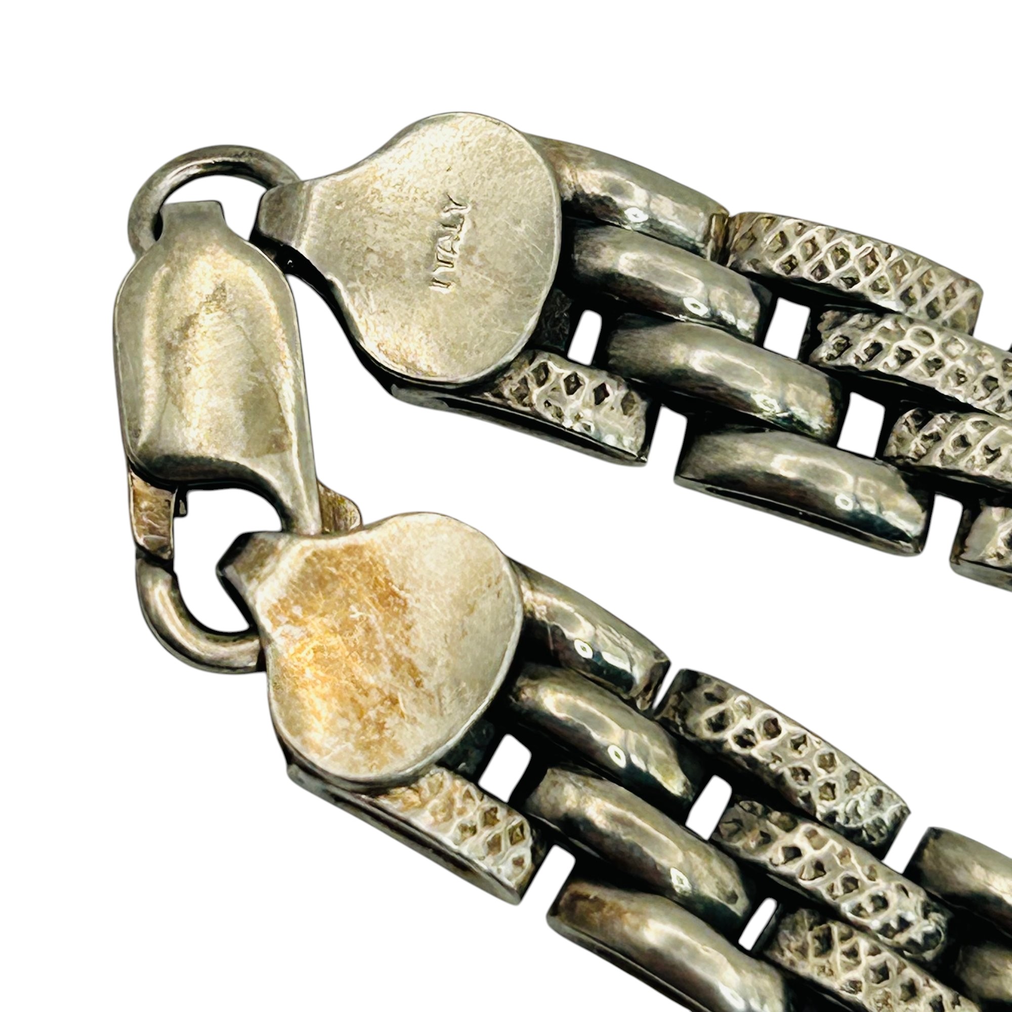 Italy Sterling Panther Link Necklace