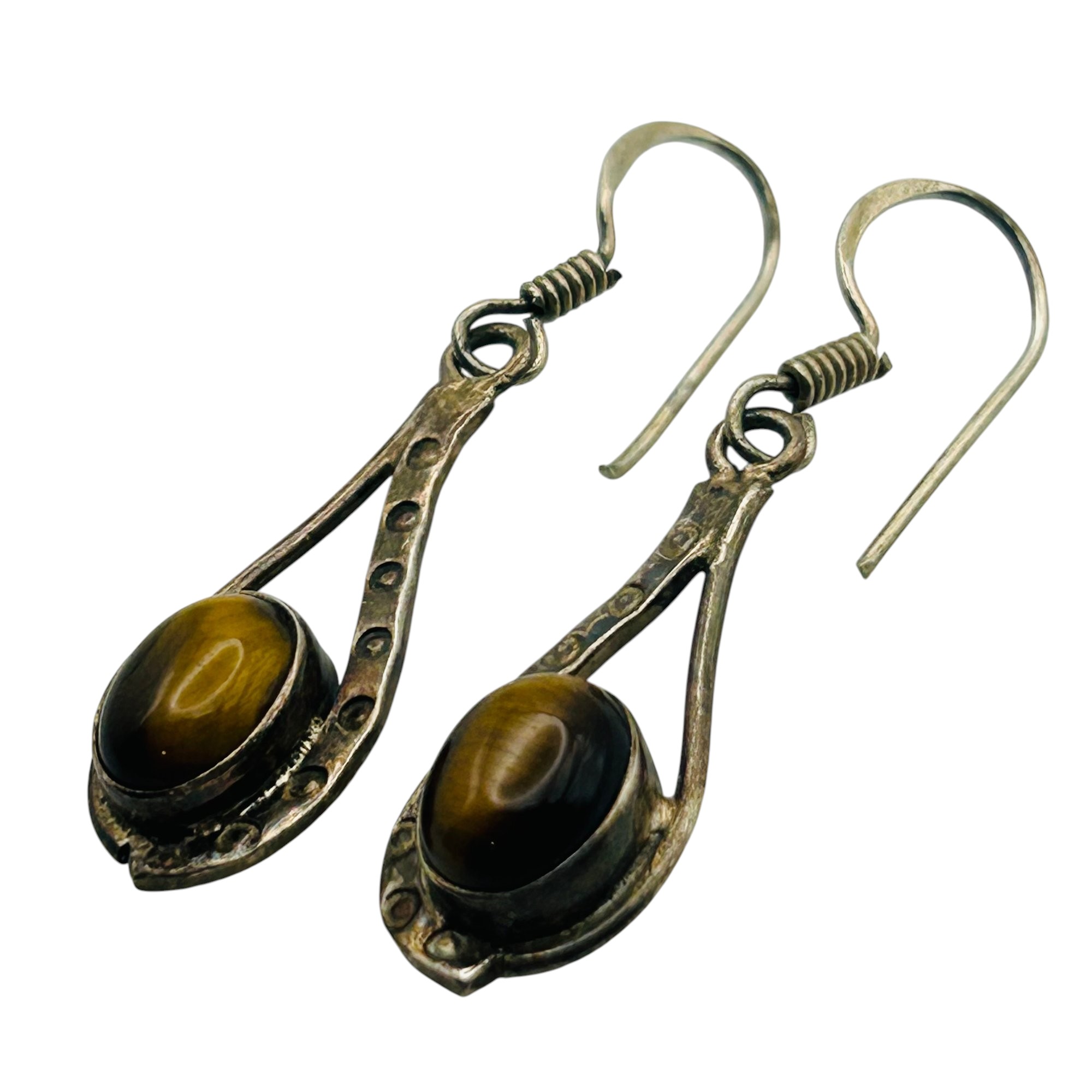 Sterling Tigers Eye Earrings