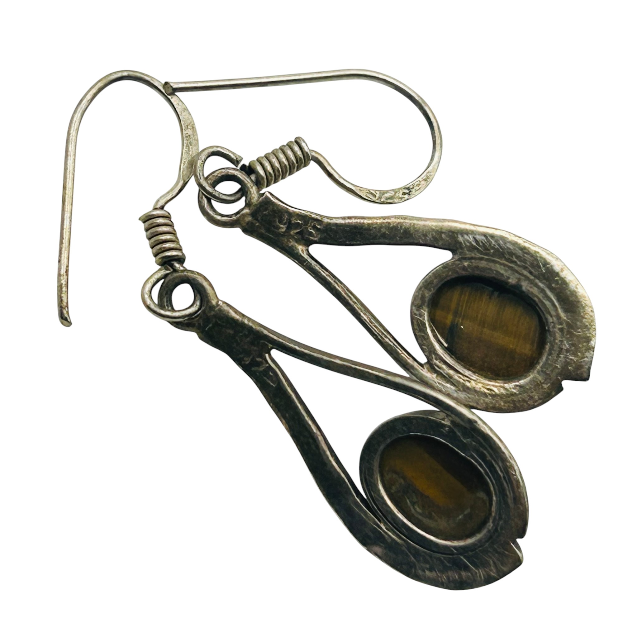 Sterling Tigers Eye Earrings