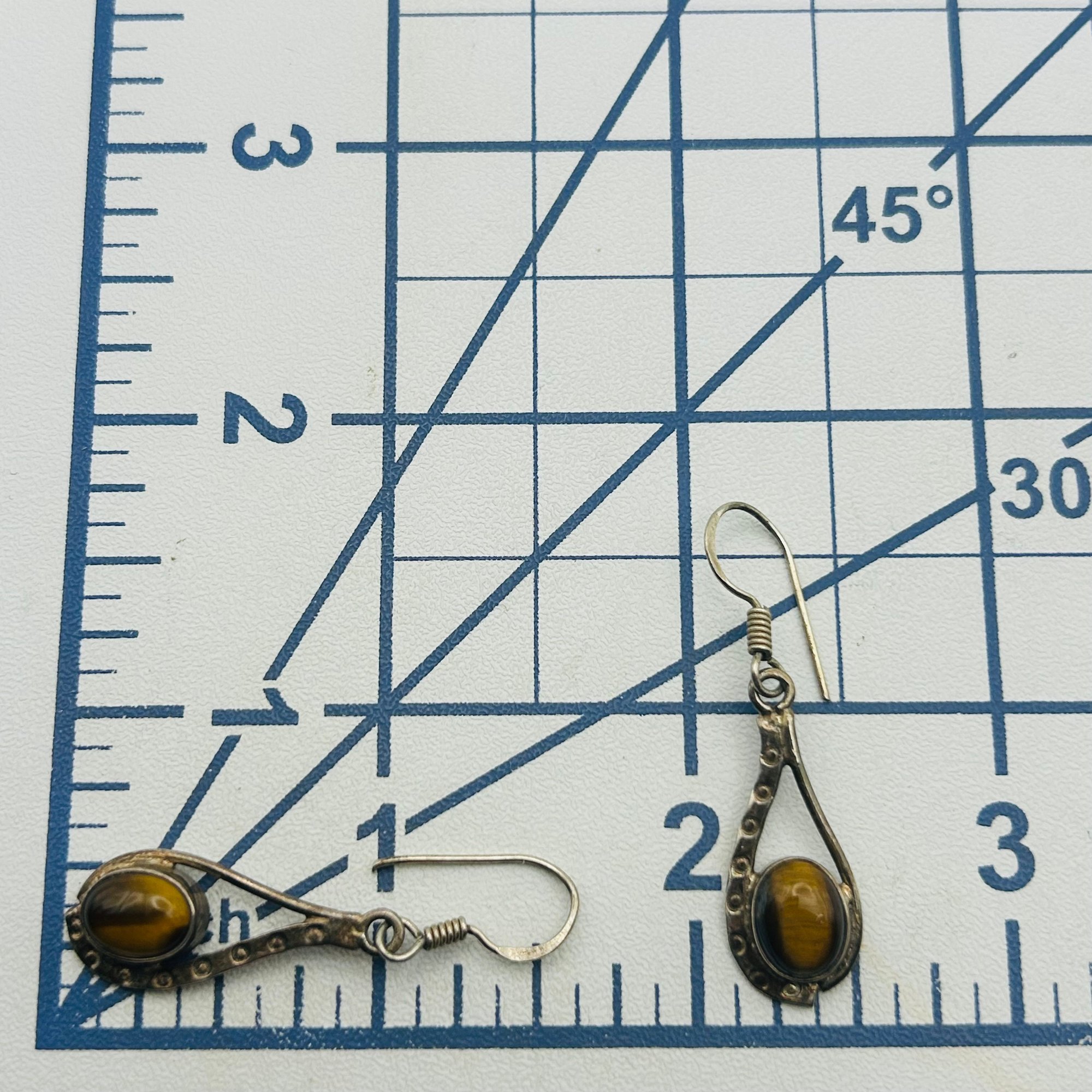 Sterling Tigers Eye Earrings