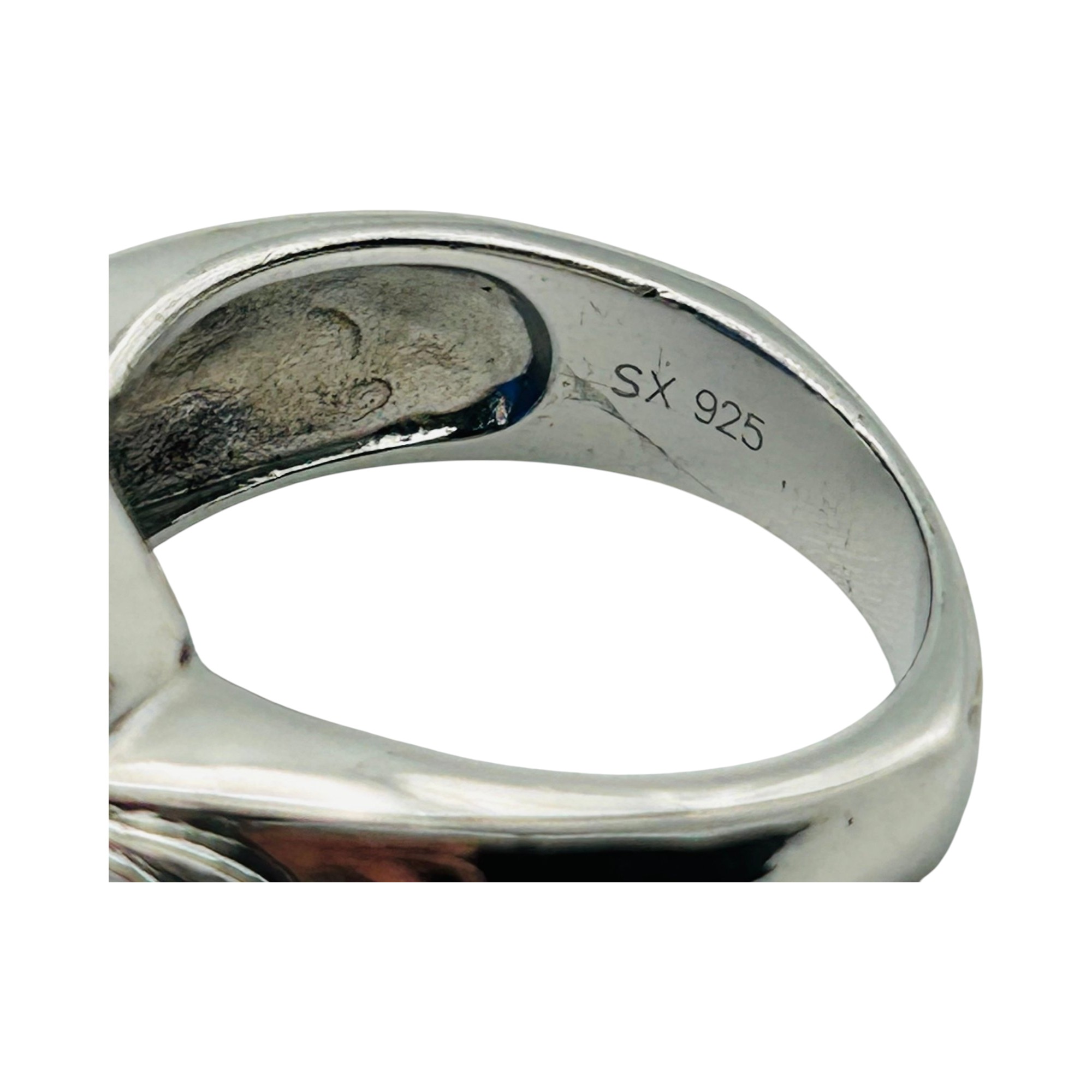Signed Sterling Spinel Ring Sz 8