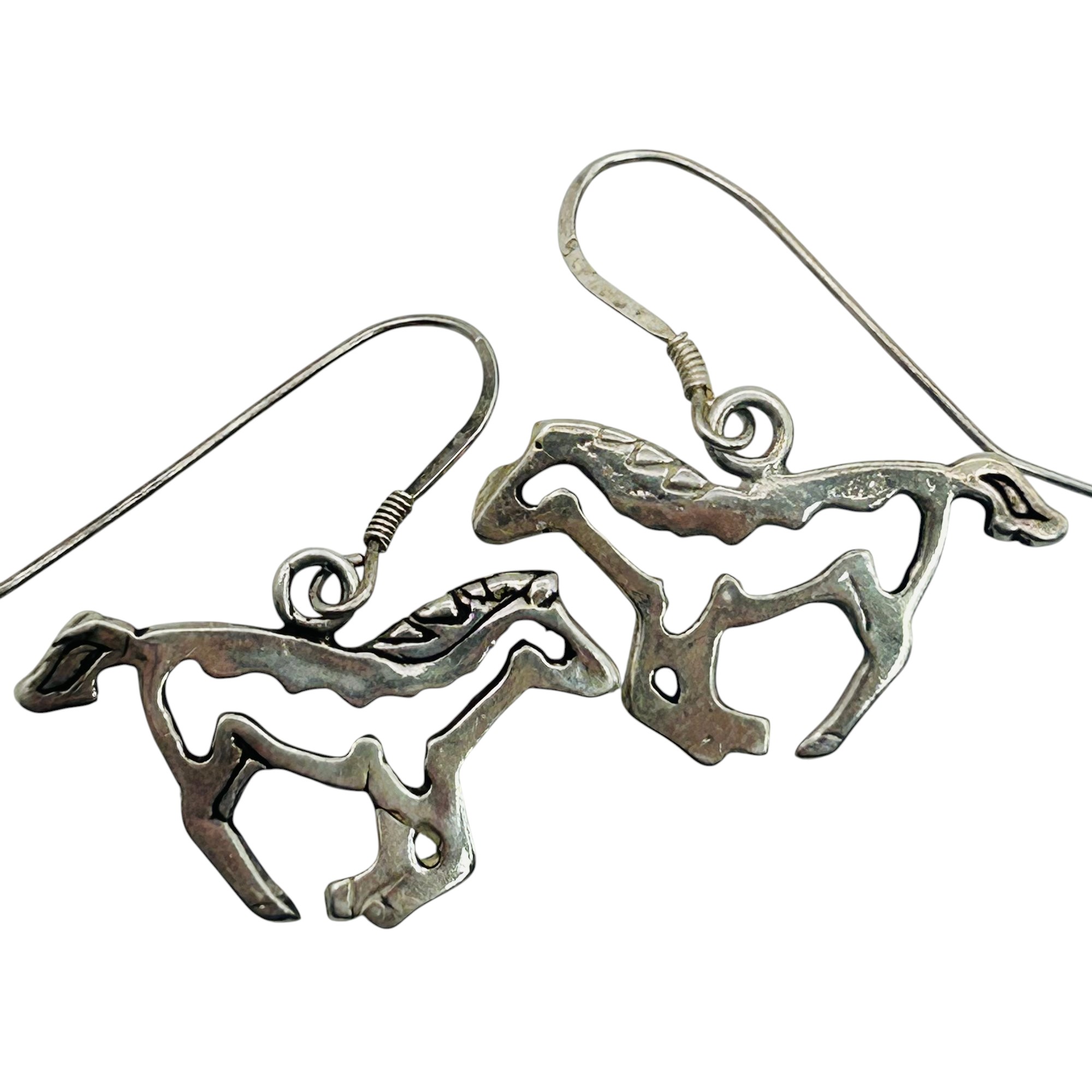 Signed Sterling Horse Earrings