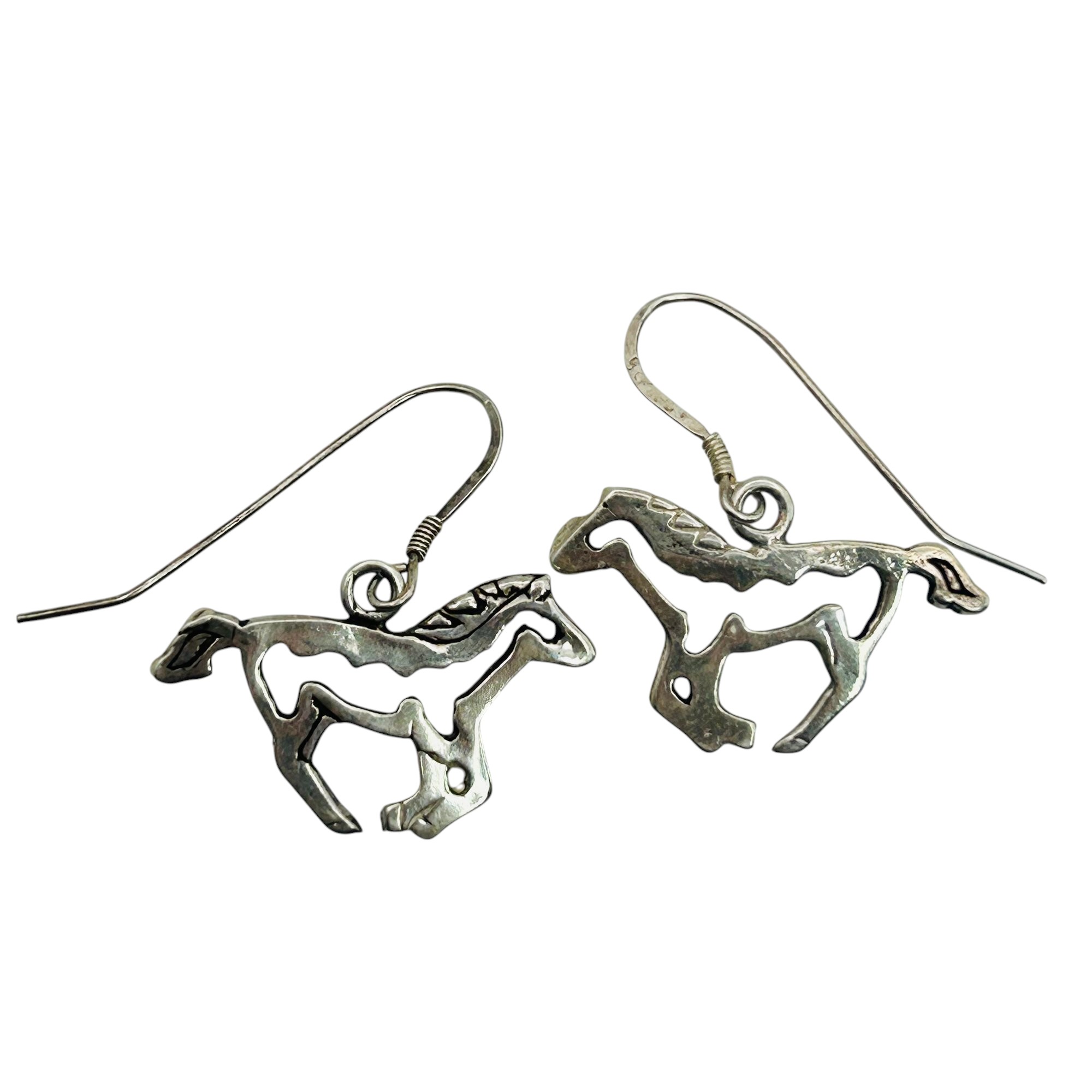 Signed Sterling Horse Earrings
