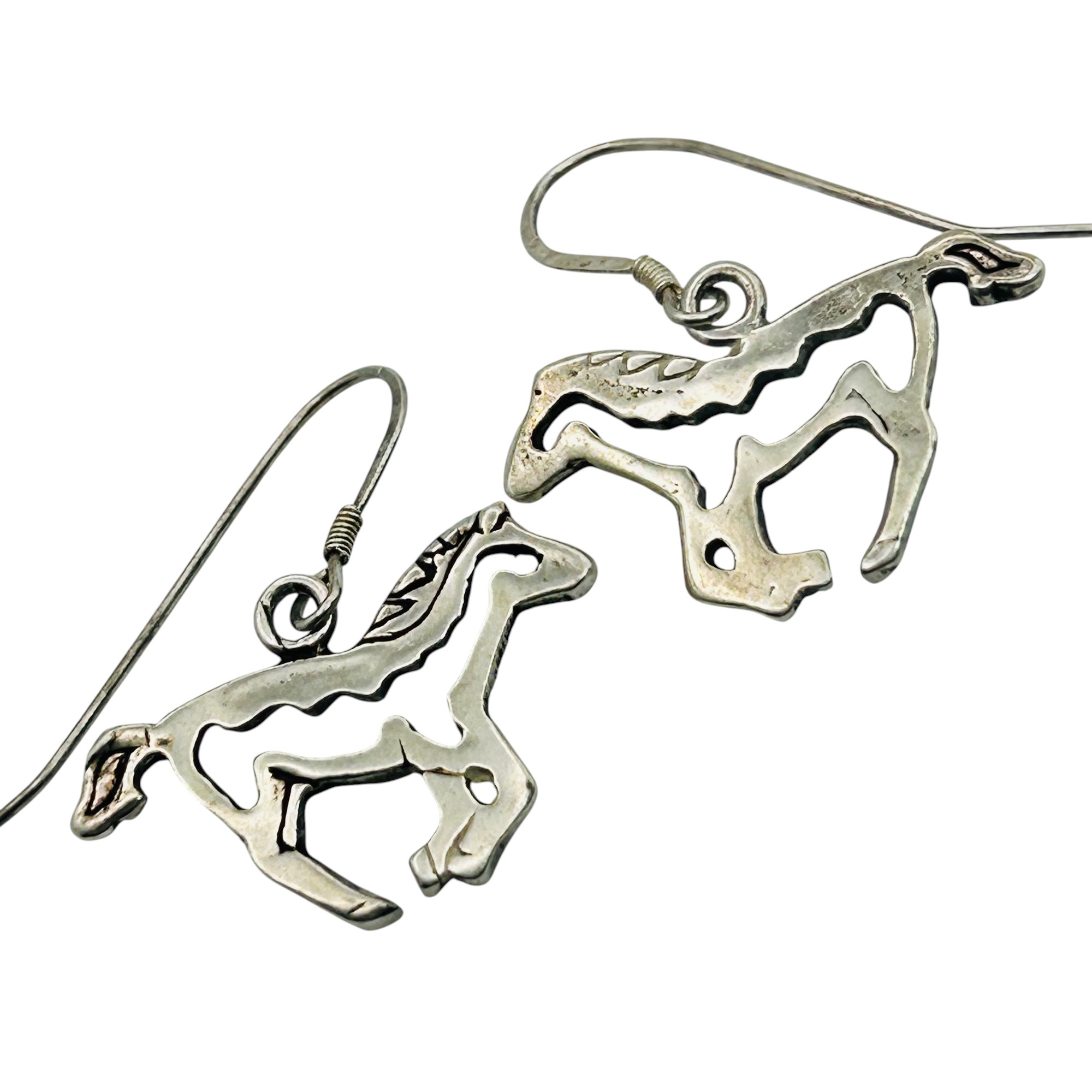Signed Sterling Horse Earrings