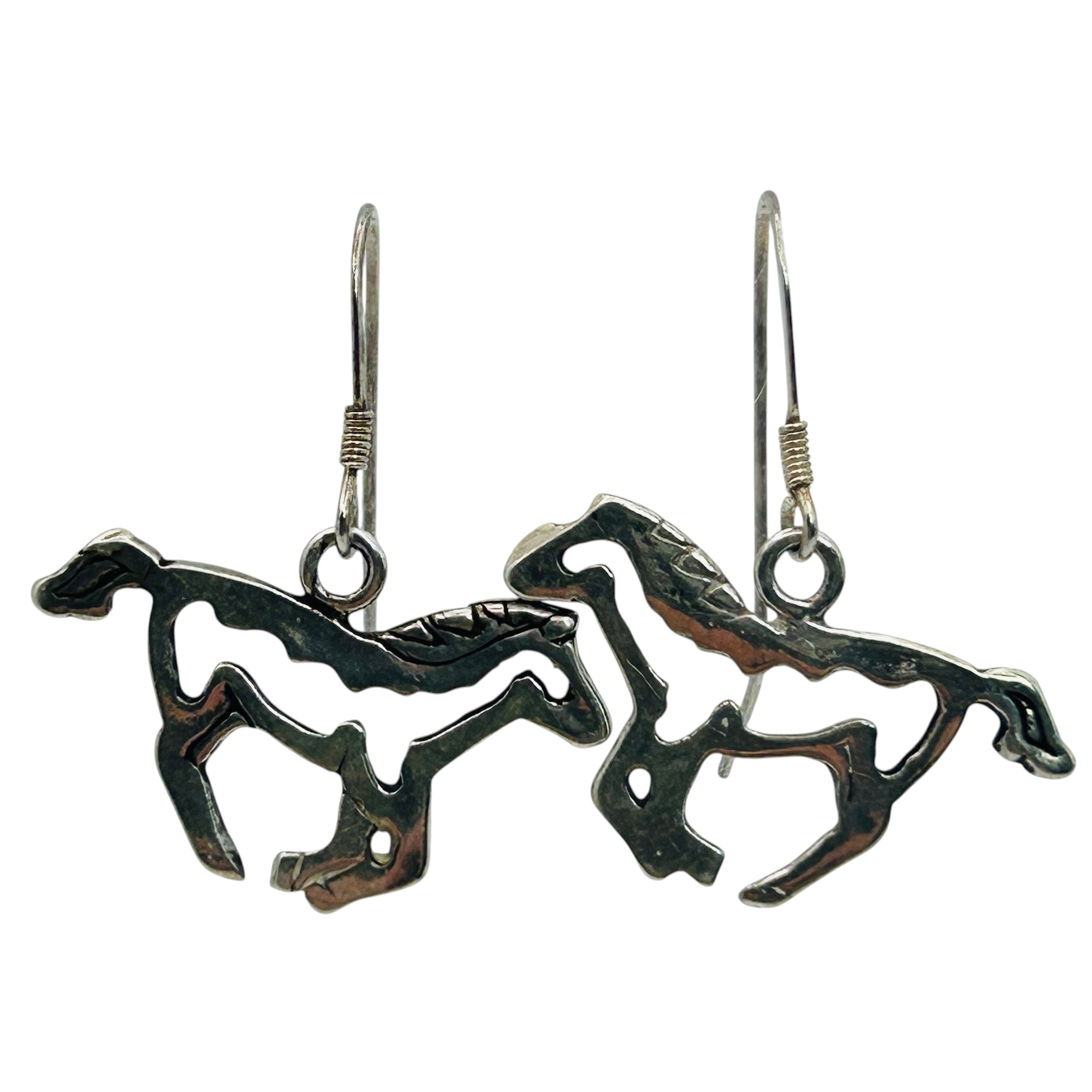 Signed Sterling Horse Earrings