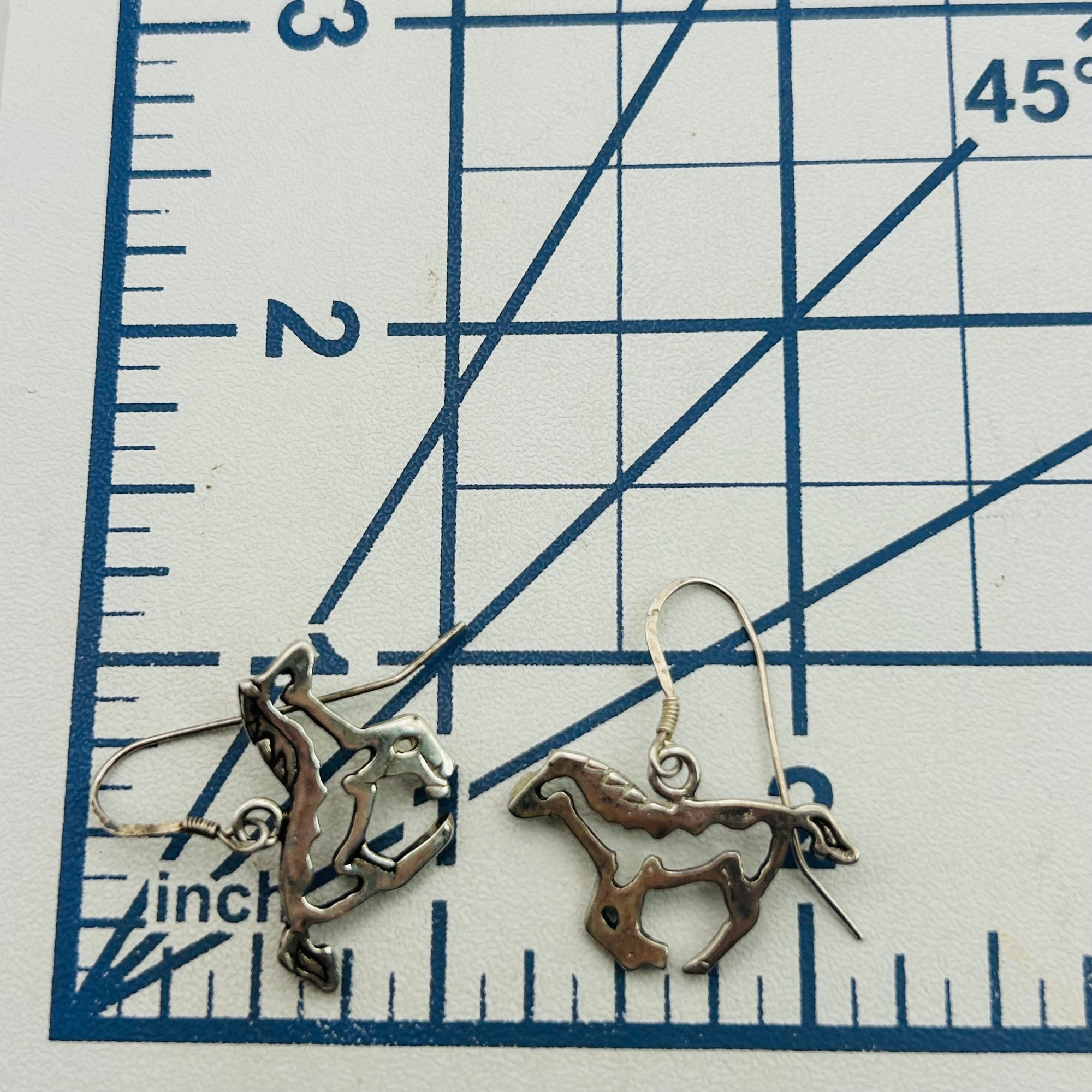 Signed Sterling Horse Earrings