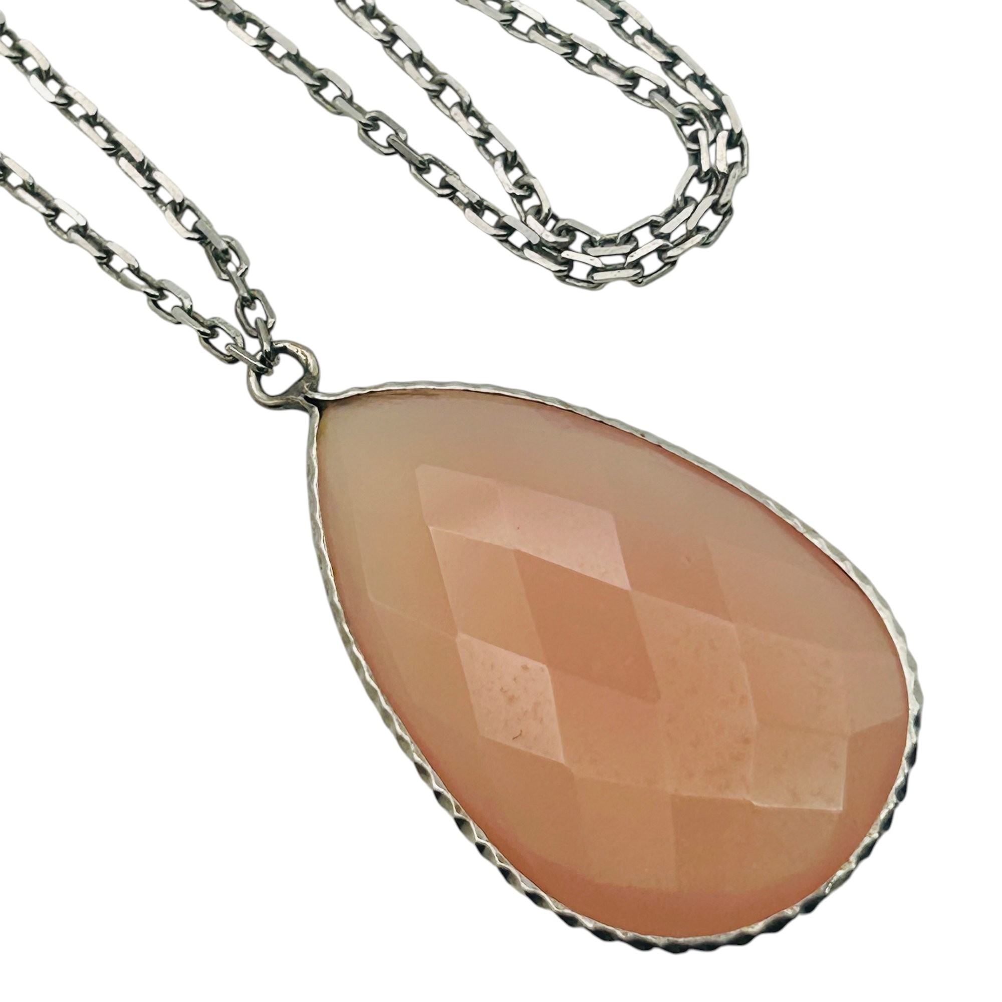 Signed Italy Sterling Rose Quartz Topaz Necklace