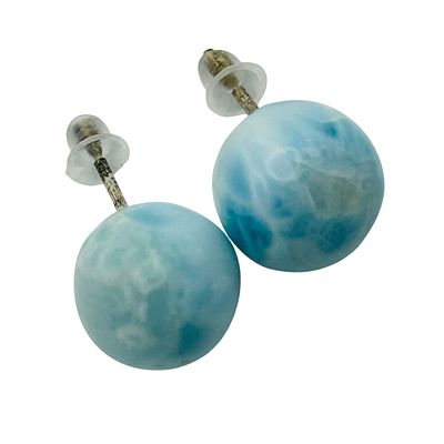 Sterling Larimar Round Earrings. Sterling larimar round earrings 4.0g