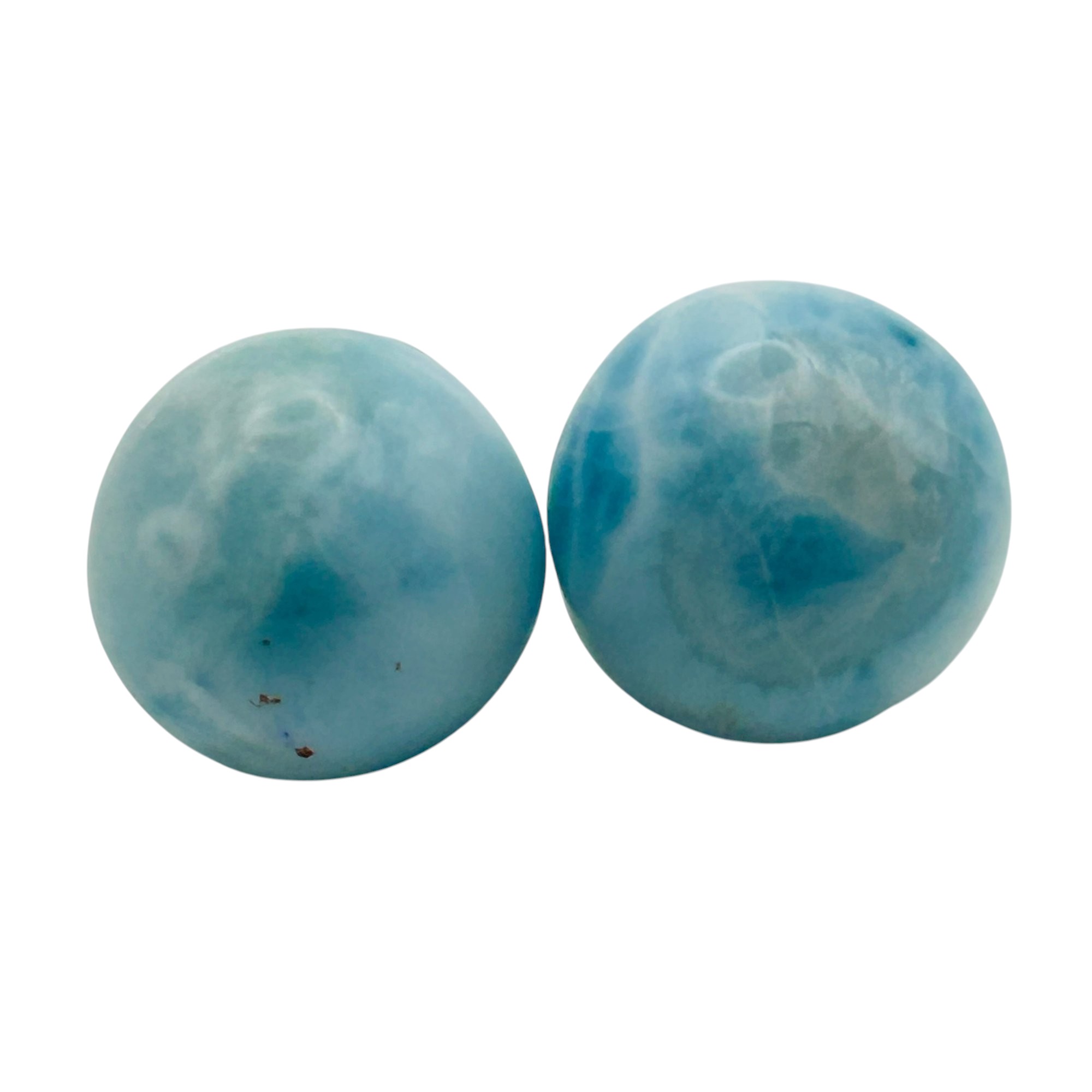 Sterling Larimar Round Earrings