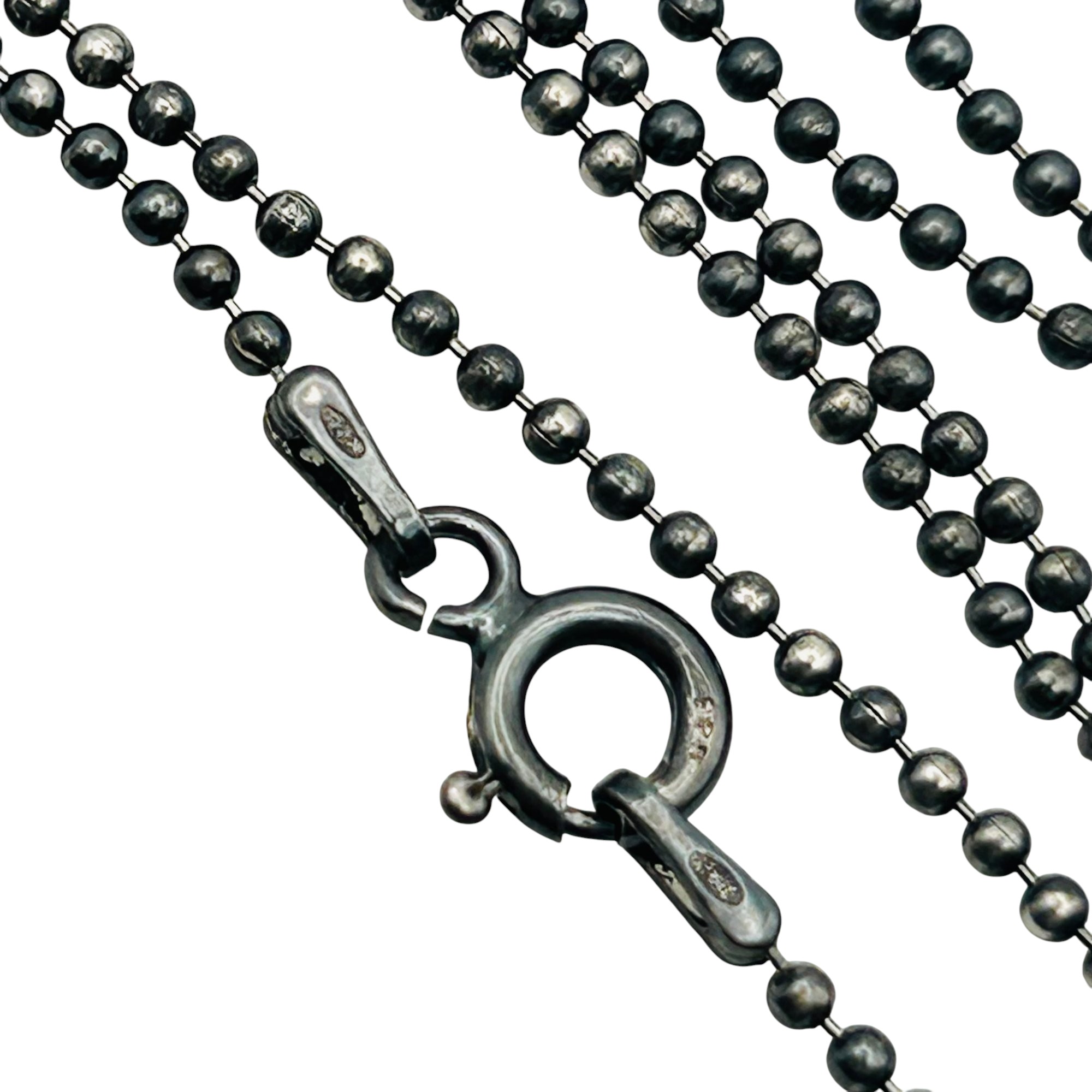 Italy Sterling Bead Chain Necklace