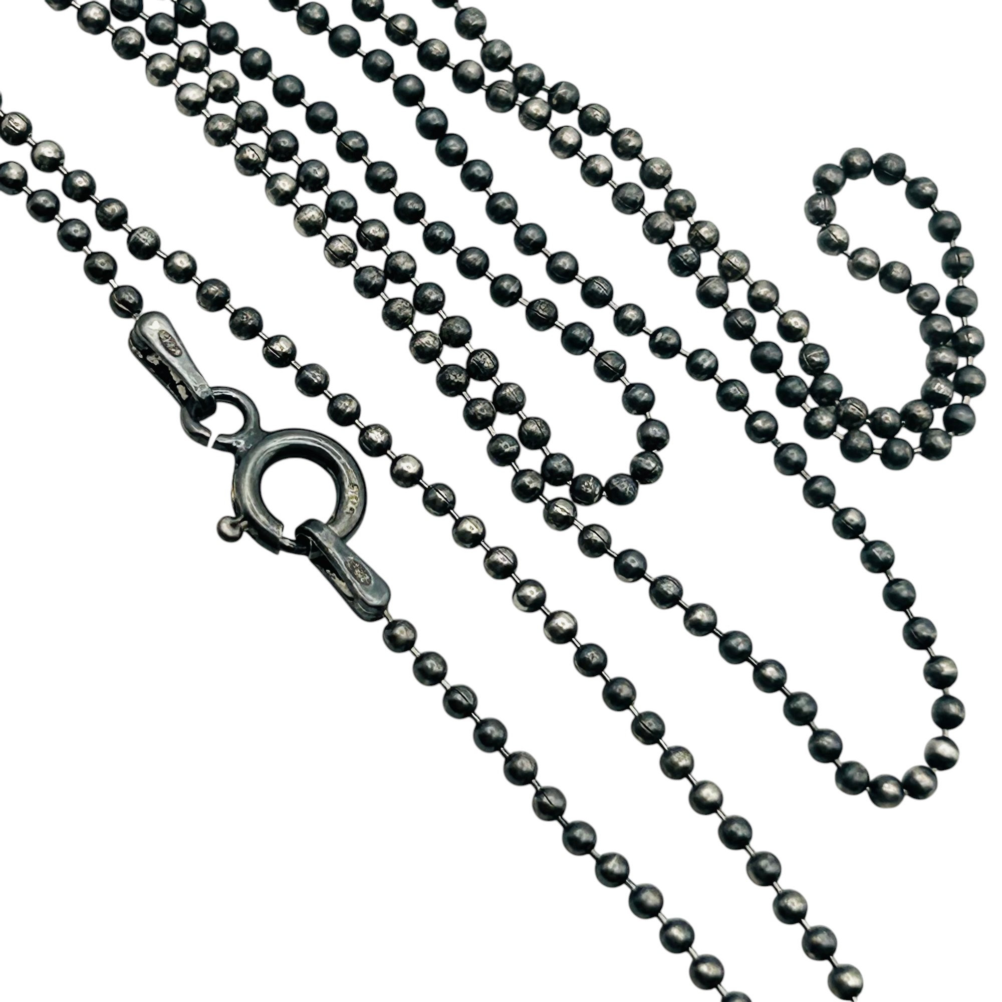 Italy Sterling Bead Chain Necklace