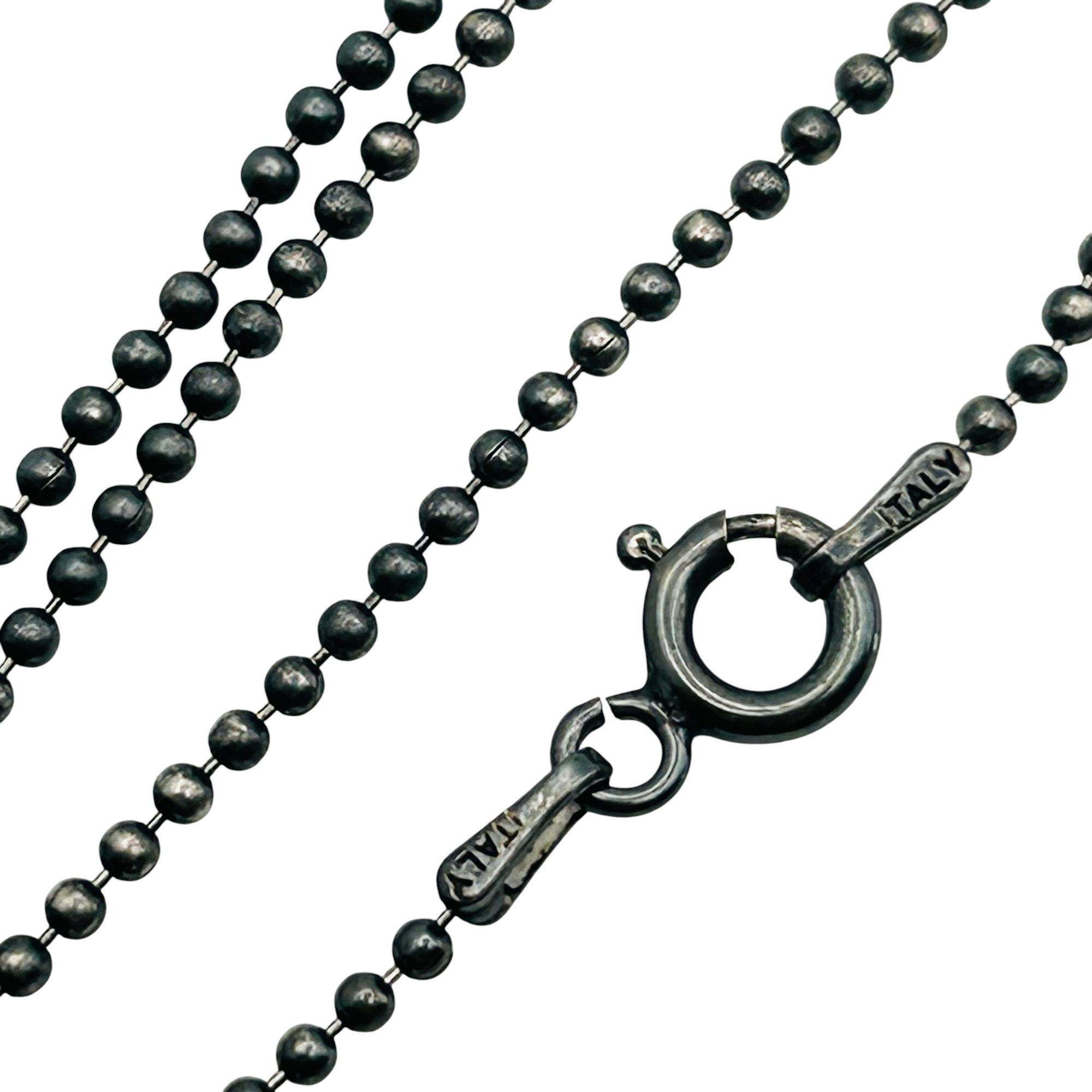 Italy Sterling Bead Chain Necklace