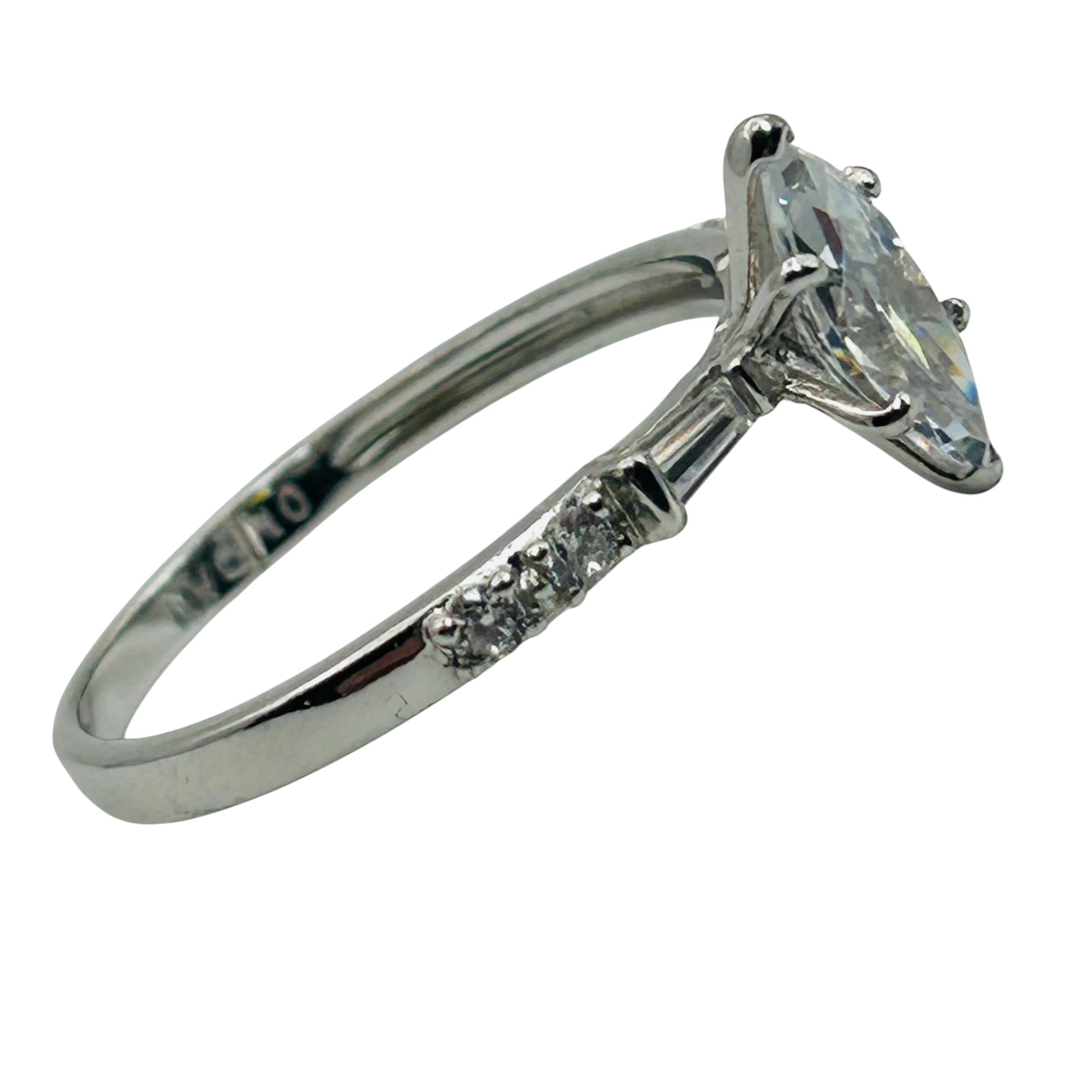 Signed Sterling Rhinestone Ring Sz 10