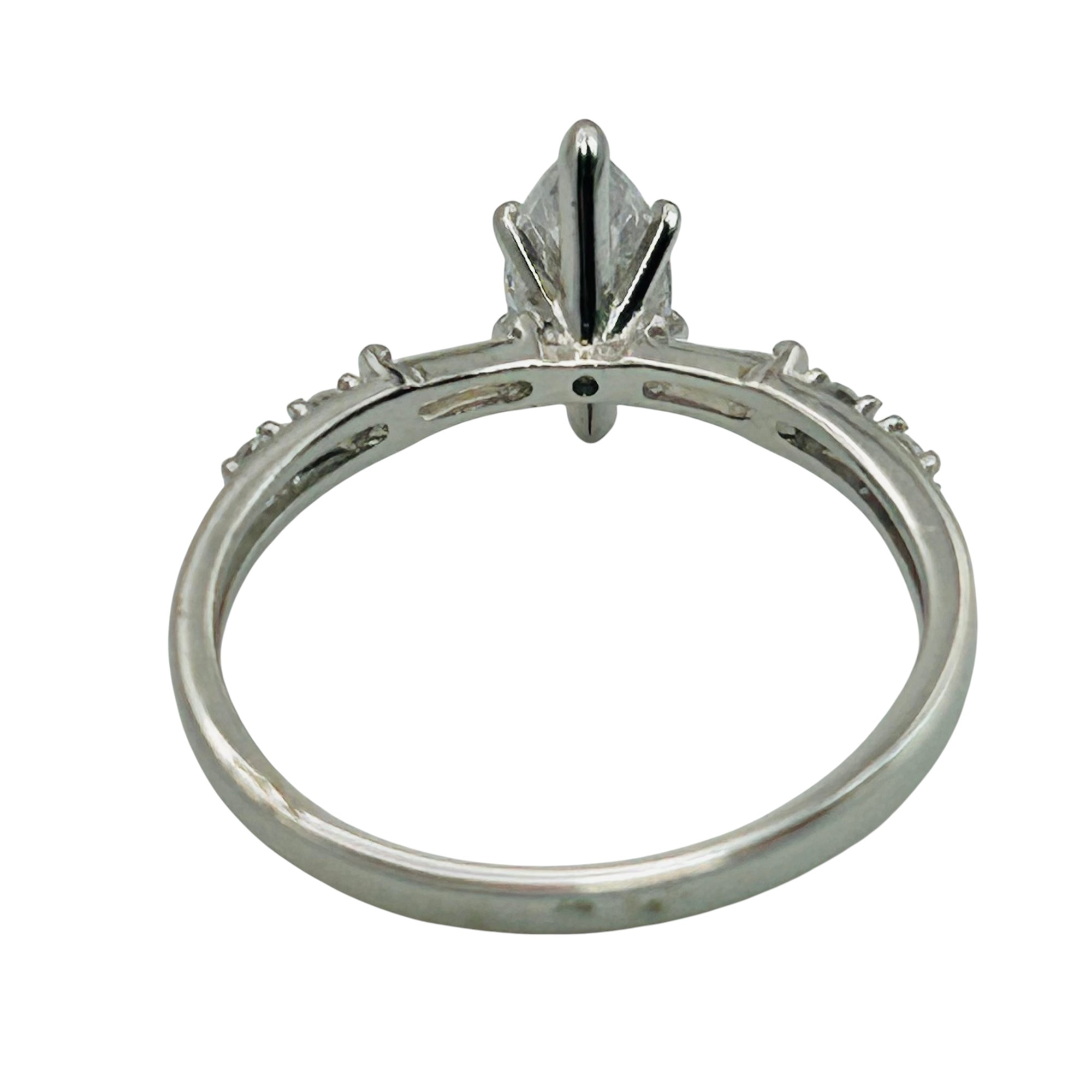Signed Sterling Rhinestone Ring Sz 10