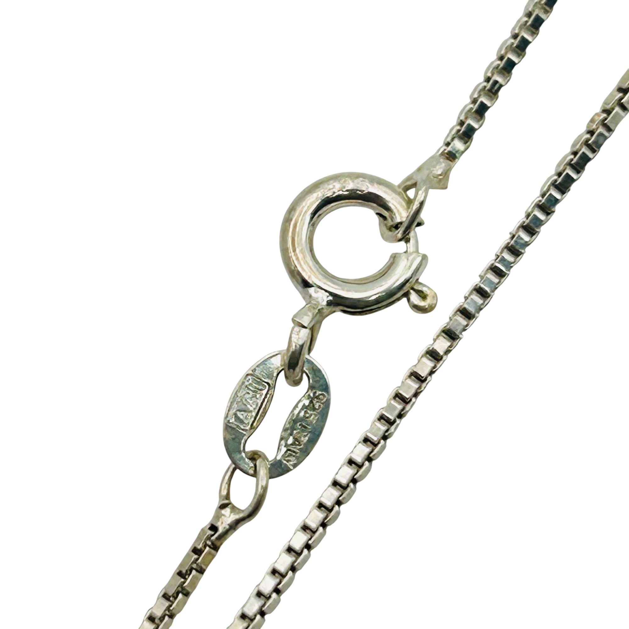 Signed Italy Sterling Box Chain Necklace