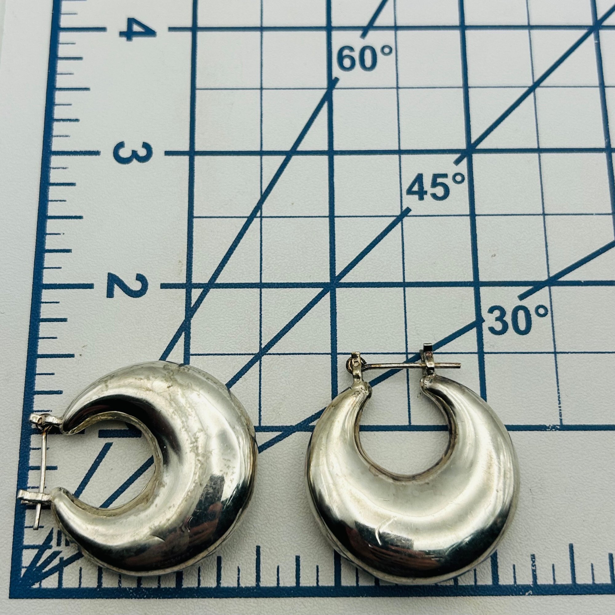 Sterling Puffy Hoop Earrings