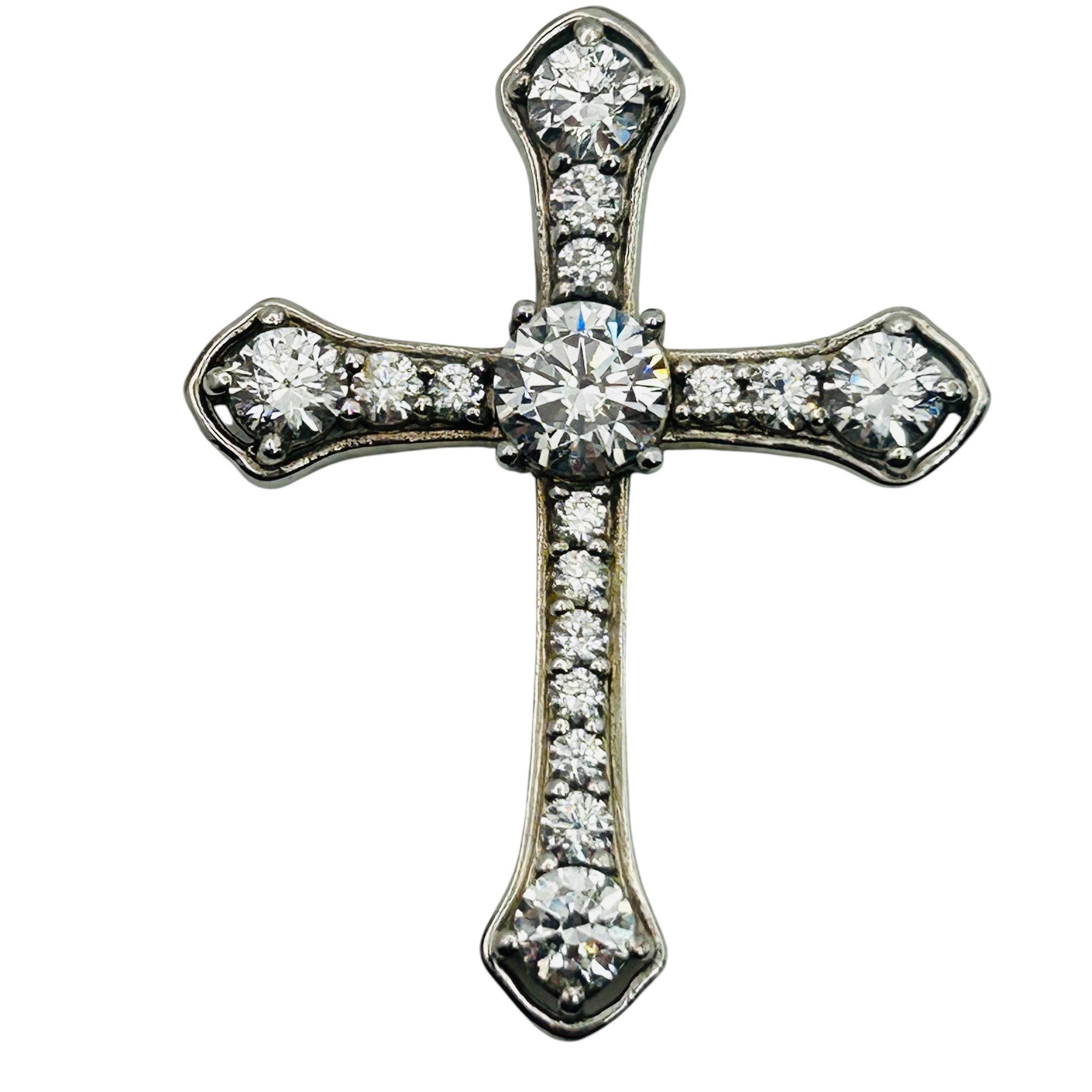 Djoy Sterling Rhinestone Cross Pendant