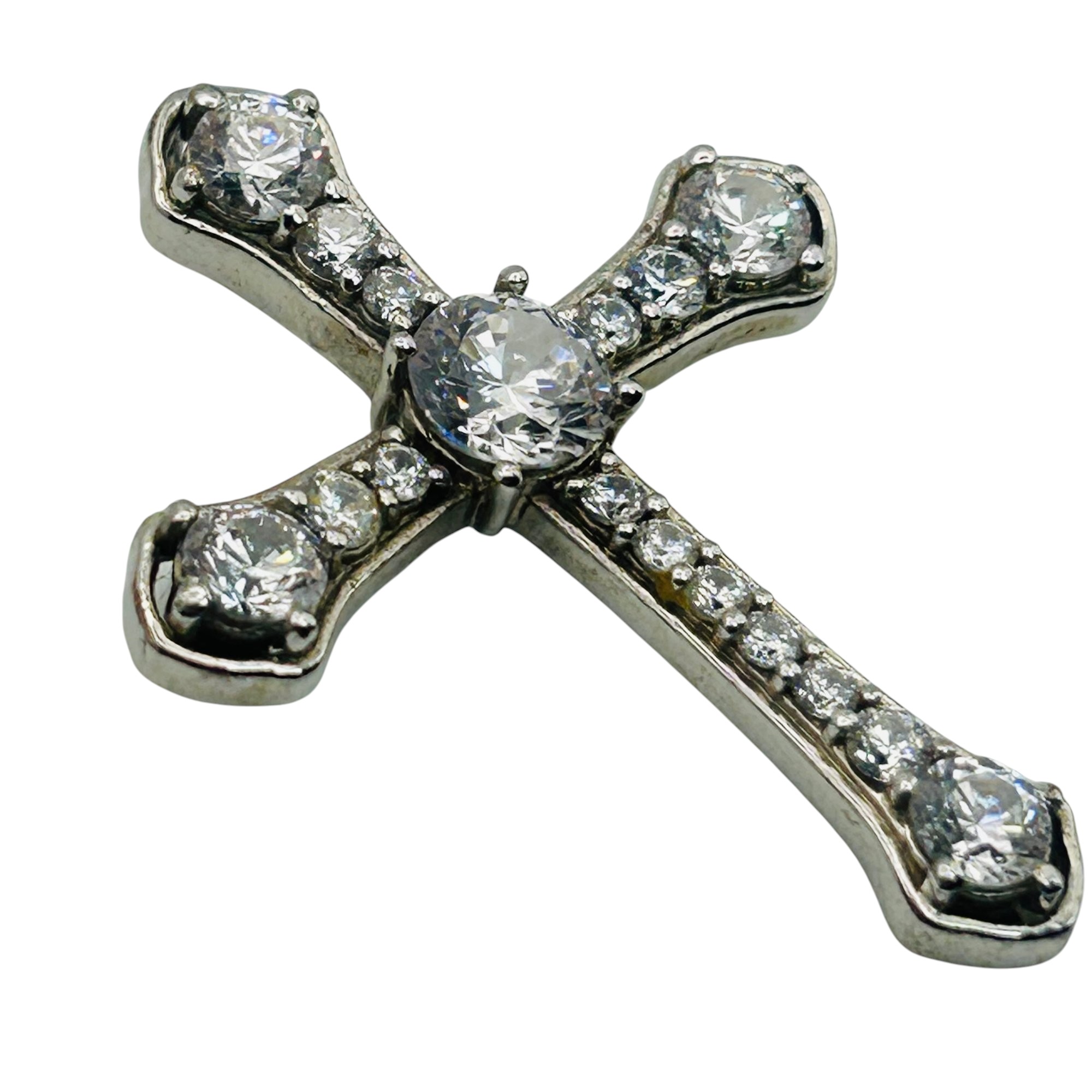 Djoy Sterling Rhinestone Cross Pendant